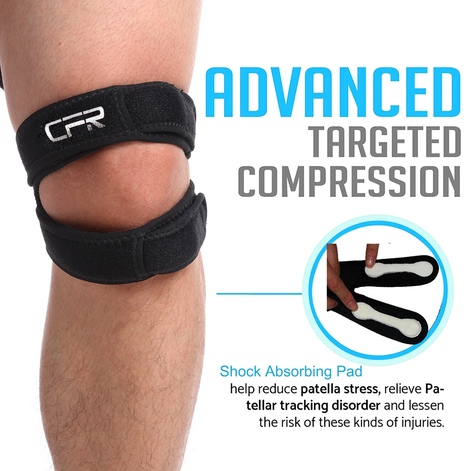 Knee Brace Support Compression Patella Straps Tennis Joint Pain Arthritis Relief