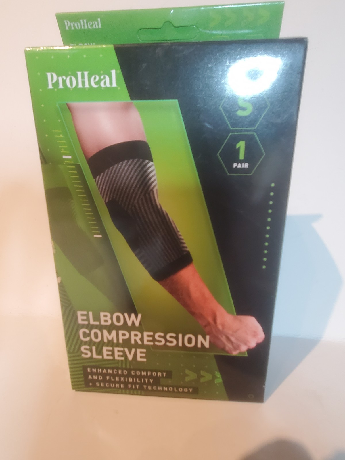 ProHeal Black Elbow Compression Support Sleeve Size Small (A)