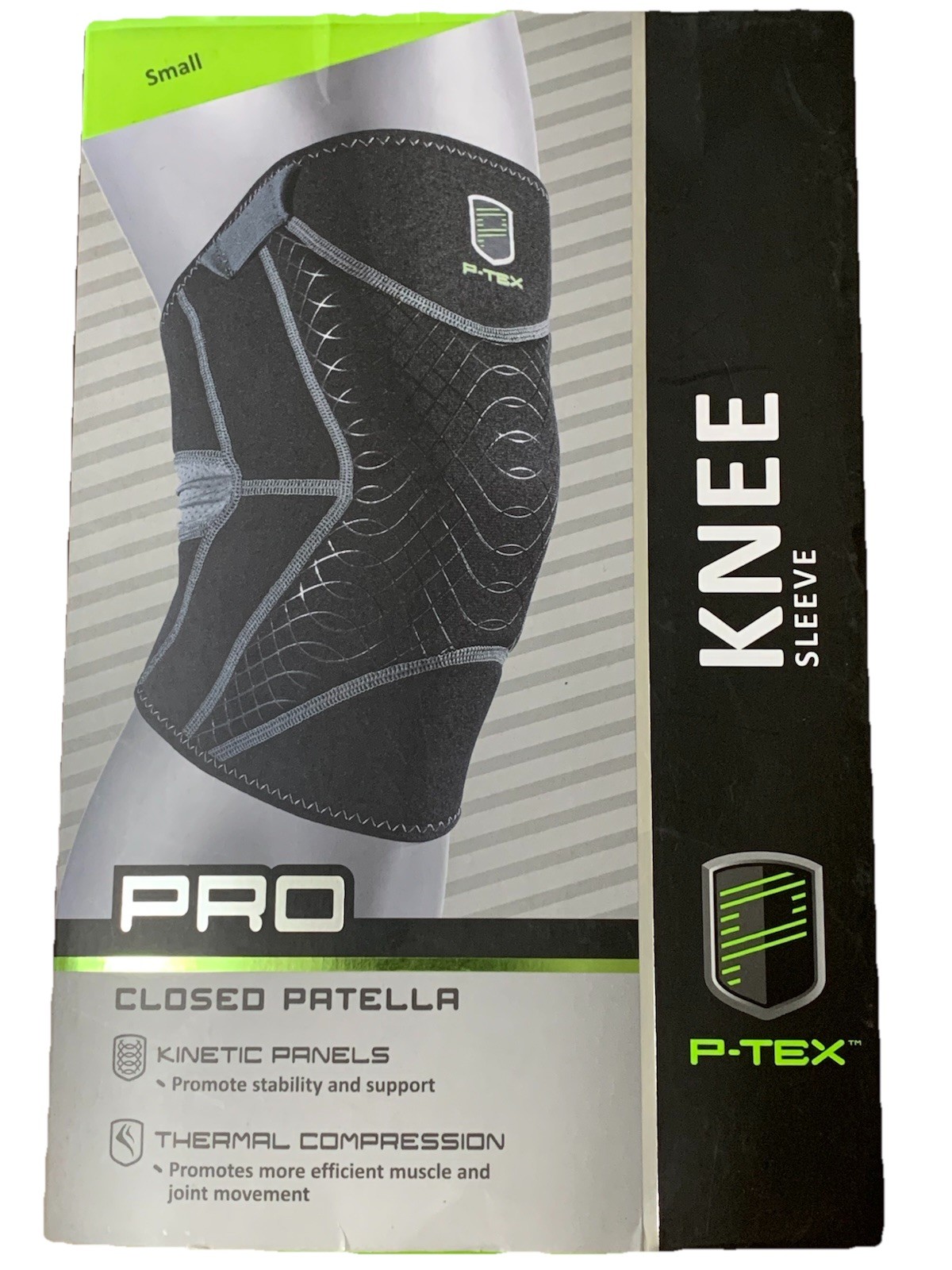 P-TEX ** PRO KNEE SLEEVE ** ” P-TEXK201″ SMALL** BLACK **NEW**Closed Patella