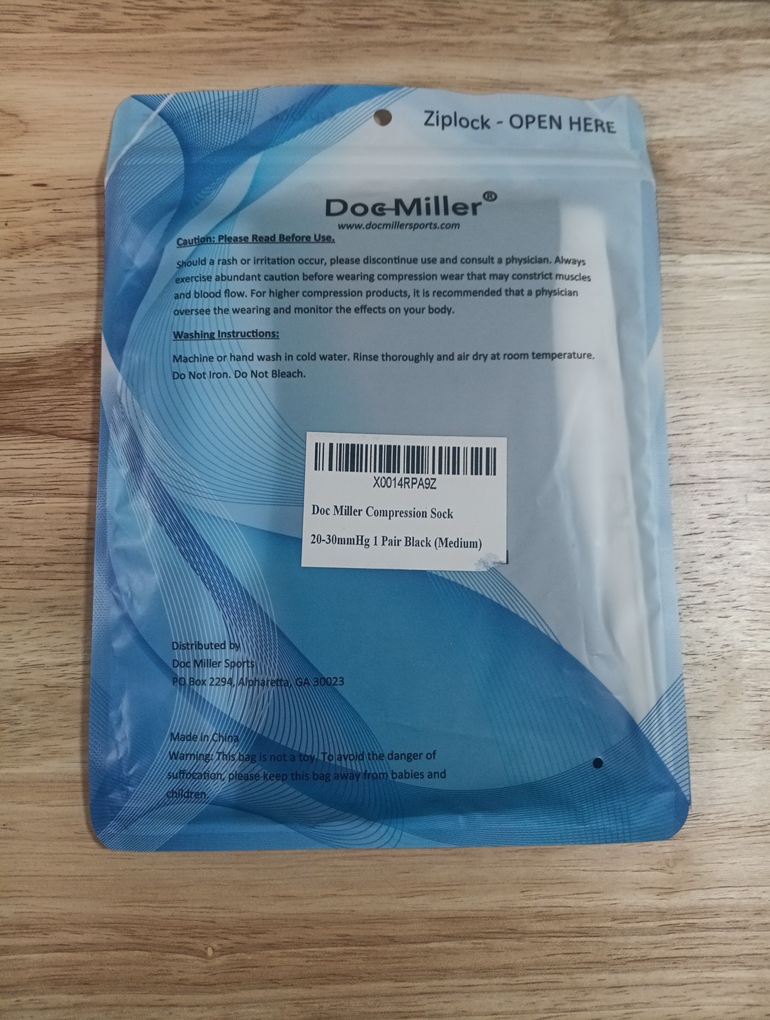 5 Pair Doc Miller Closed Toe Compression Socks 20-30 mmHg Black Size Medium New