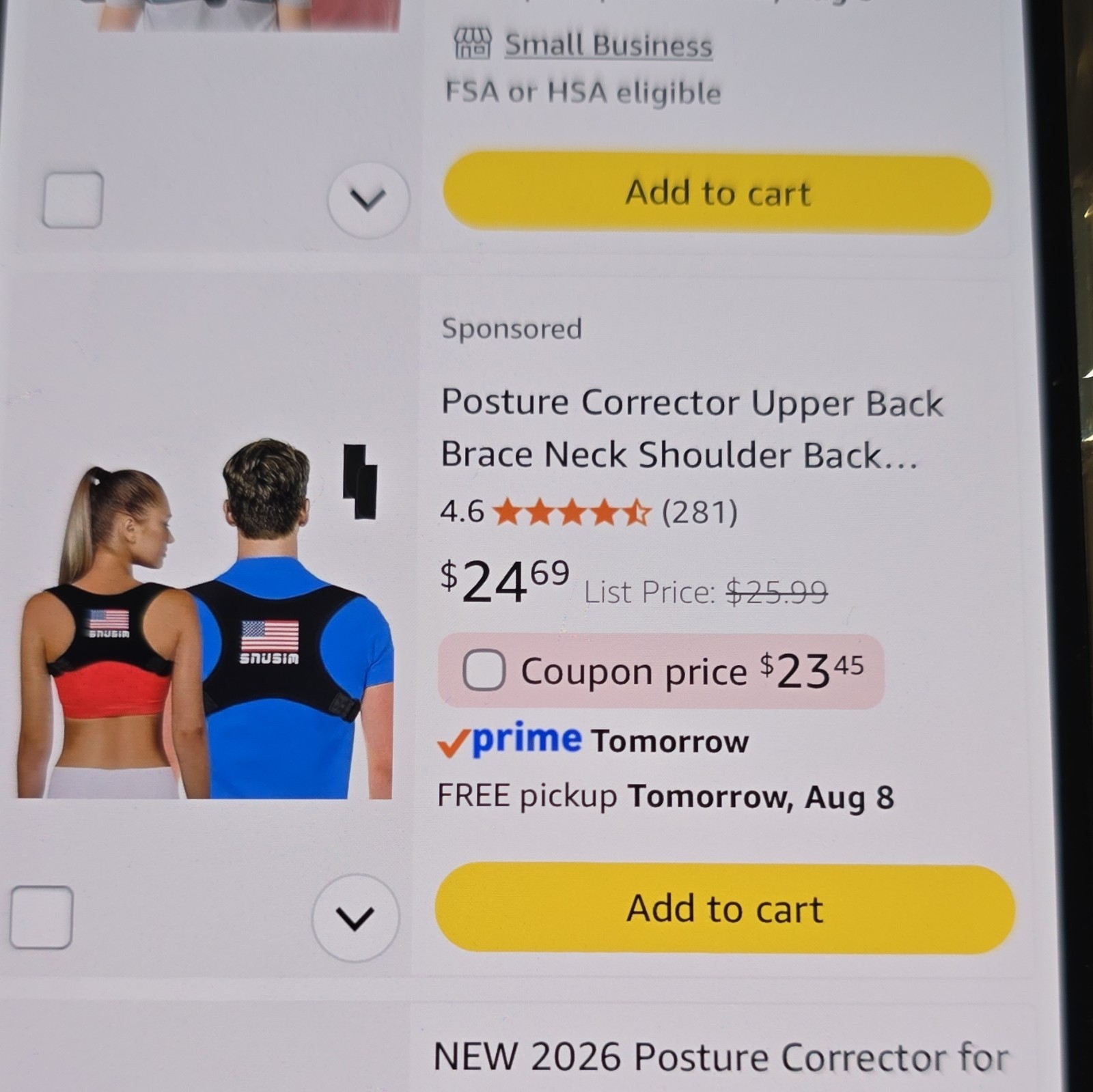 SNUSIM Adjustable Posture Corrector Brace Chest 28″-48″ Back/Shoulder Black