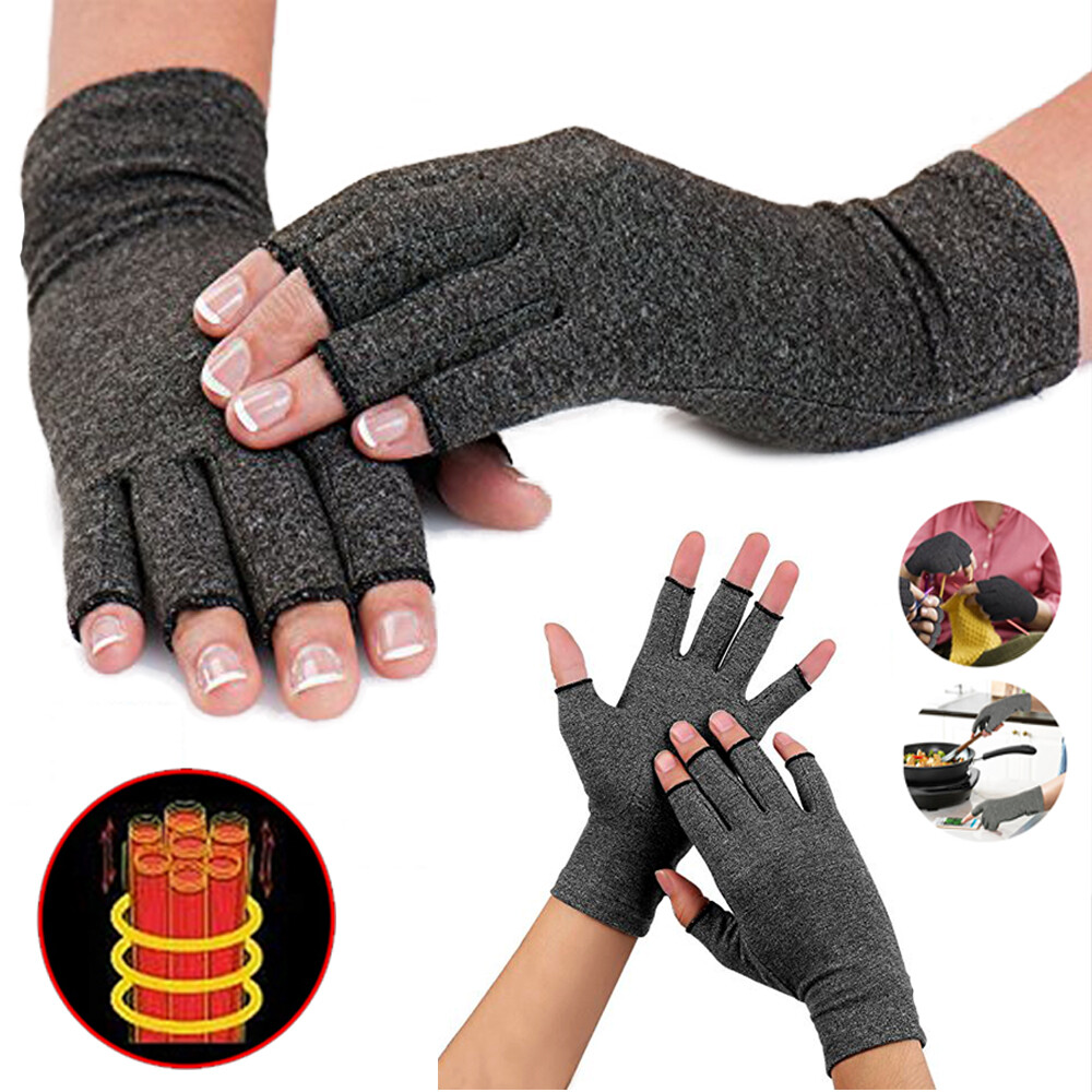 Compression Gloves Brace Support Arthritis Relief Sport Hand Wrist Pain Therapy