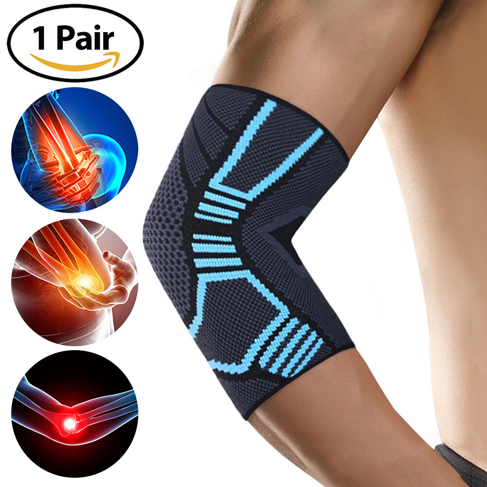 2 Pcs Elbow Brace Compression Support Sleeve Fit Arthritis Tendonitis Joint Pain