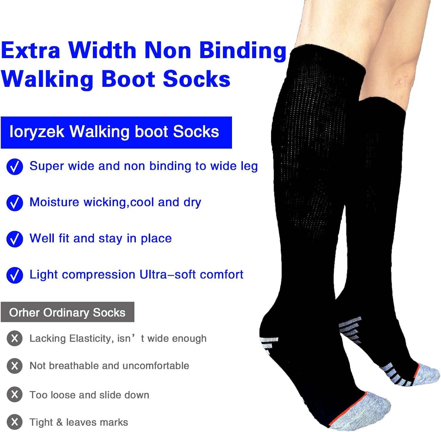 Walking Boot Socks Air Cam Walker Cast Socks 2 Pairs Fracture Boot Brace Sock Su