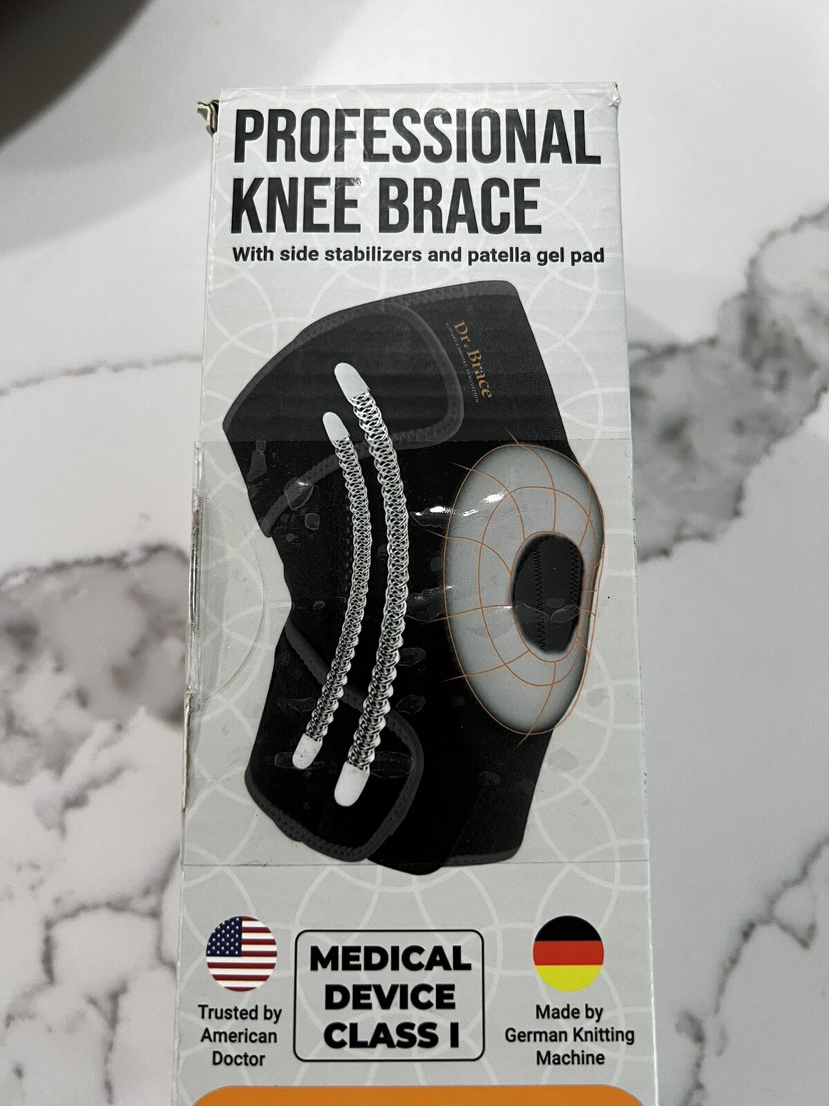 DR. BRACE Professional Knee Brace w/Side Stabilizers Brand New With New Band USA