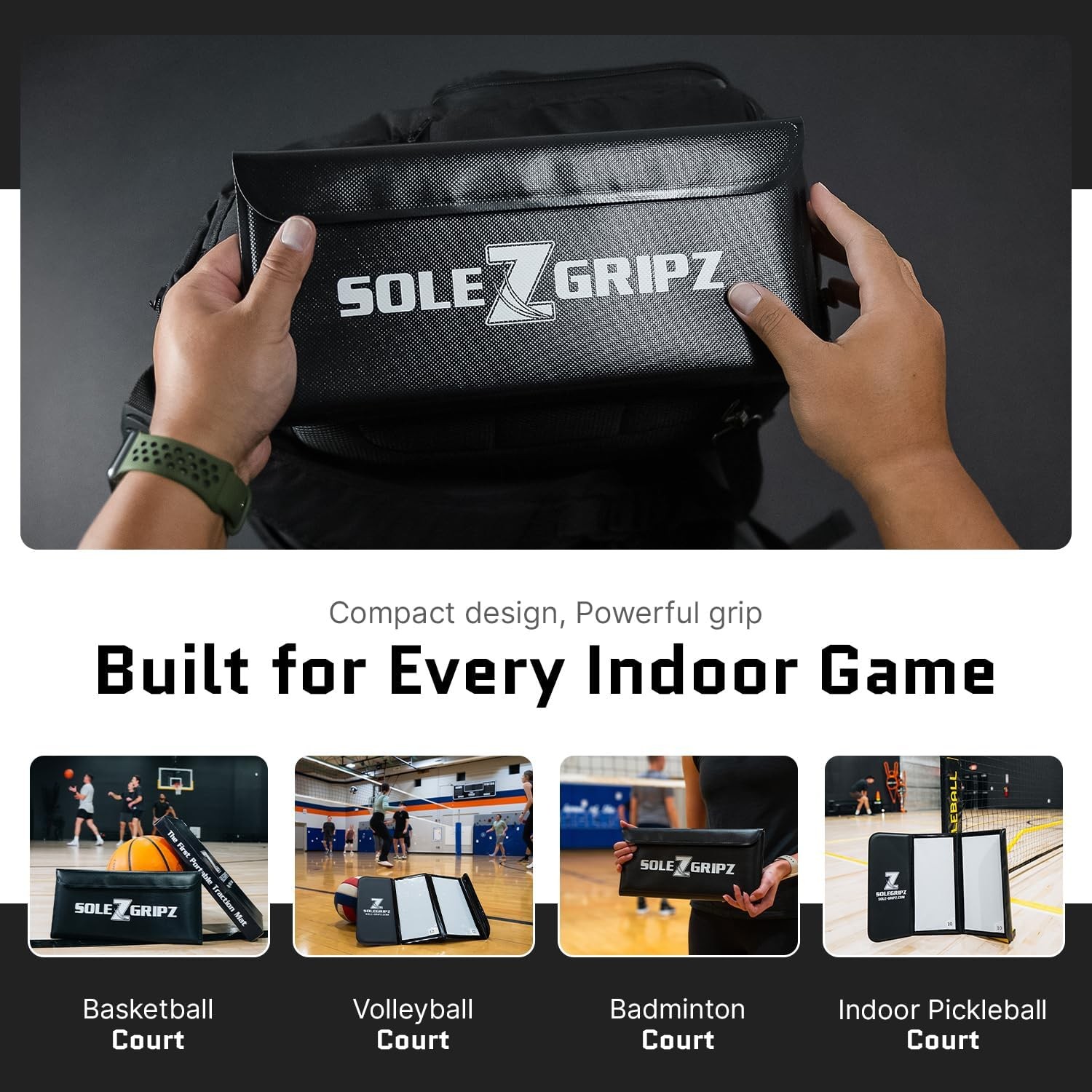 Portable Basketball Sticky Mat & Replacement Sheets – Foldable, Black/White