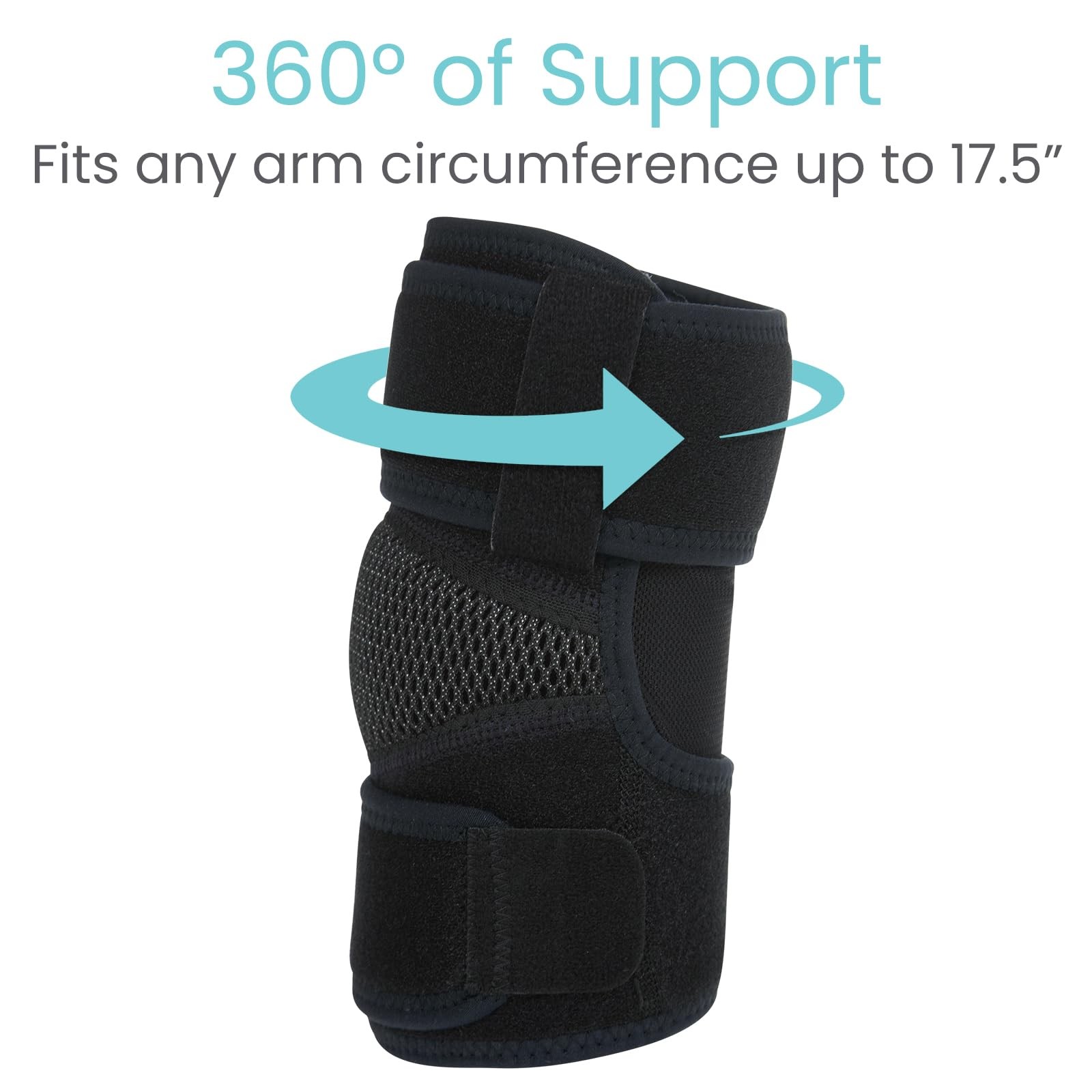 Vive Elbow Brace – Tennis Compression Sleeve – Wrap for Standard, Black