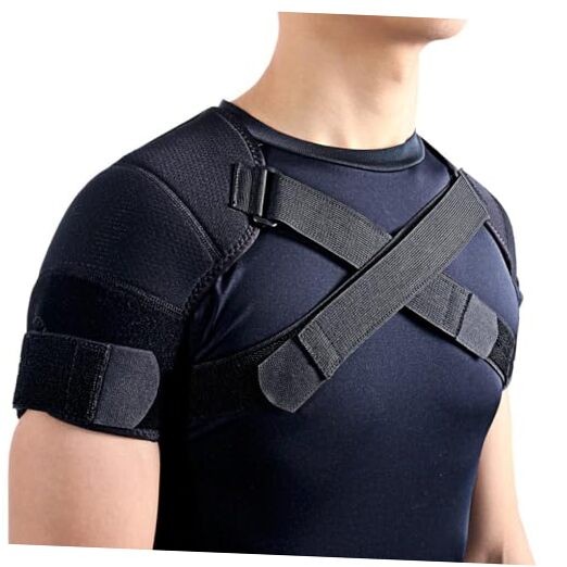 Double Shoulder Support Brace Strap Wrap Neoprene Protector,XXL XX-Large