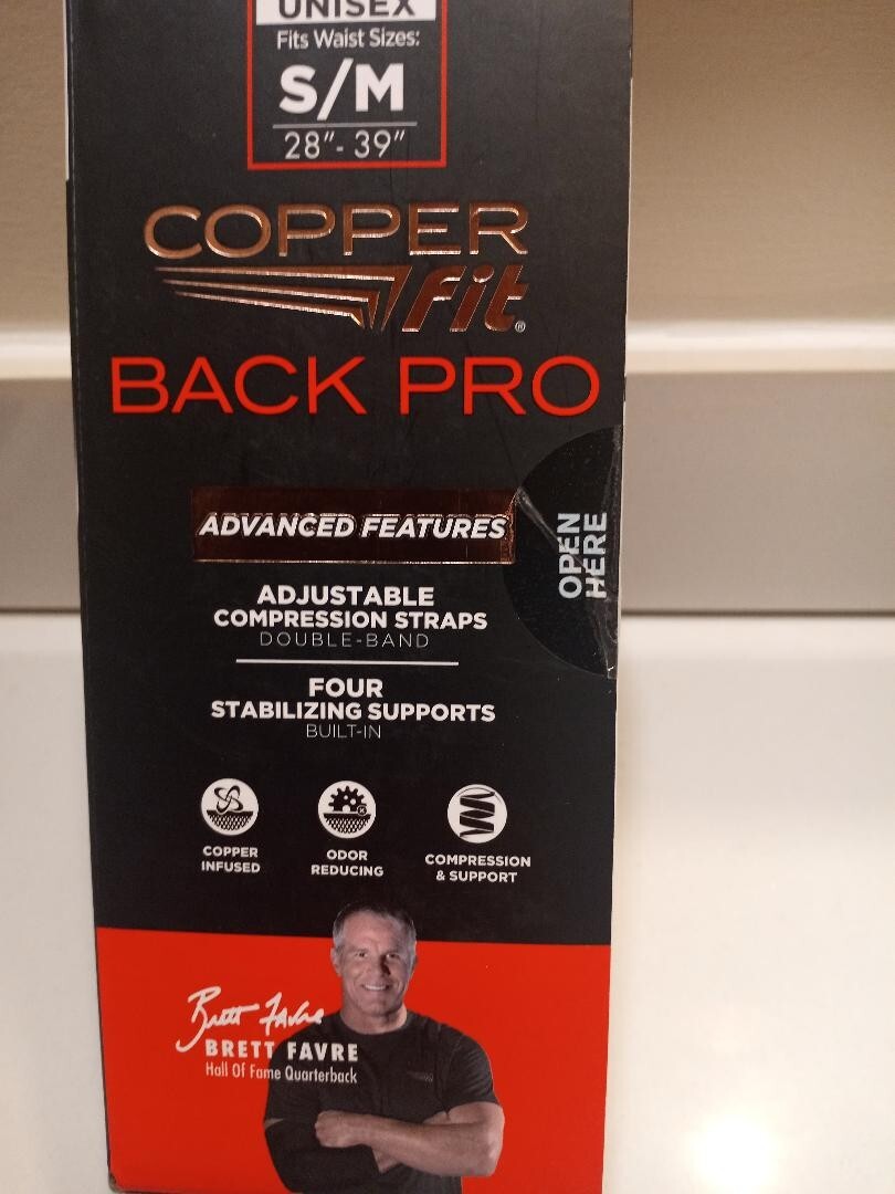 Copper Fit Back Pro Compression & Support S/M( 28-39 inch waist)-Bonus Buy!