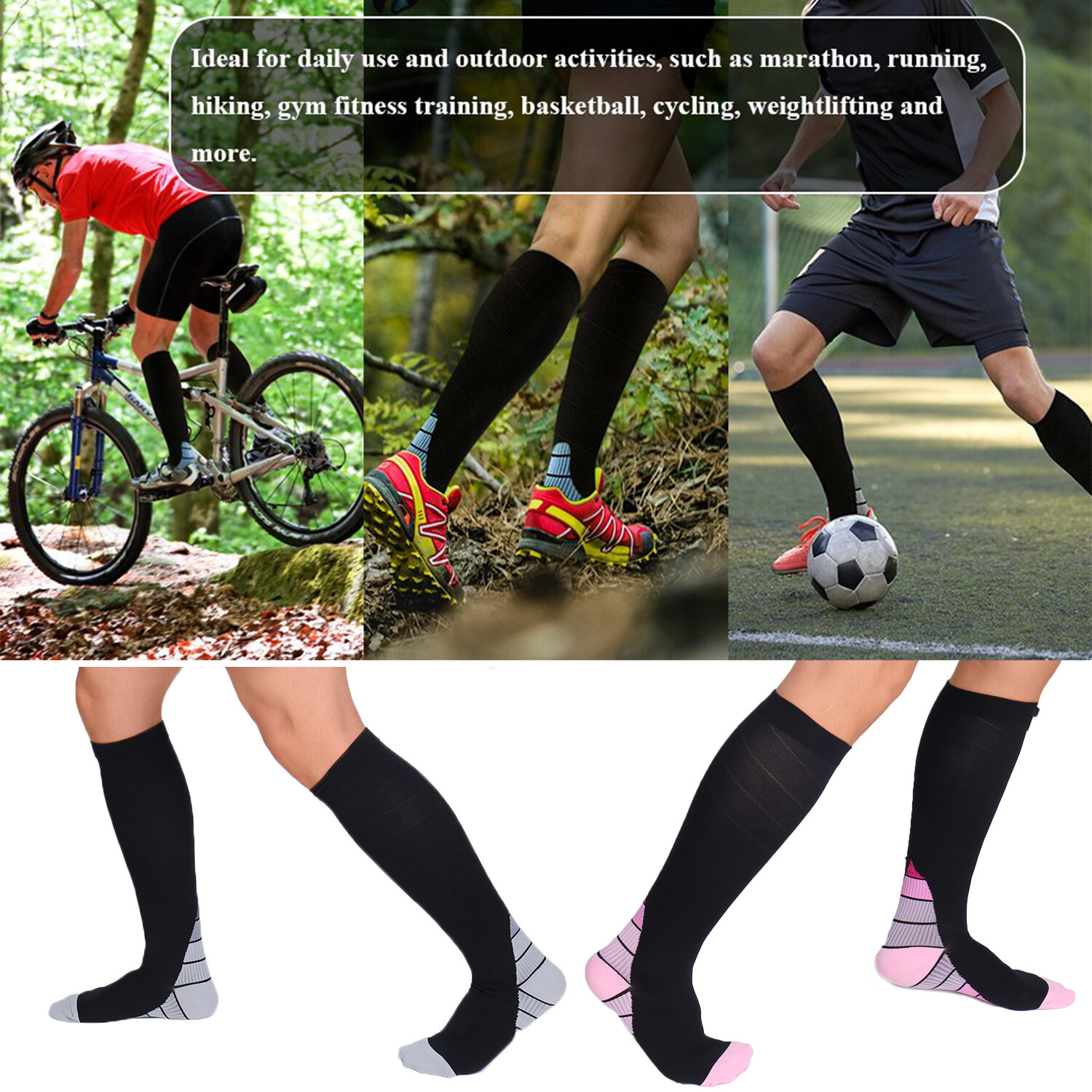 Copper Compression Socks Foot Sleeve Stockings Travel Running Vein Anti Fatigue