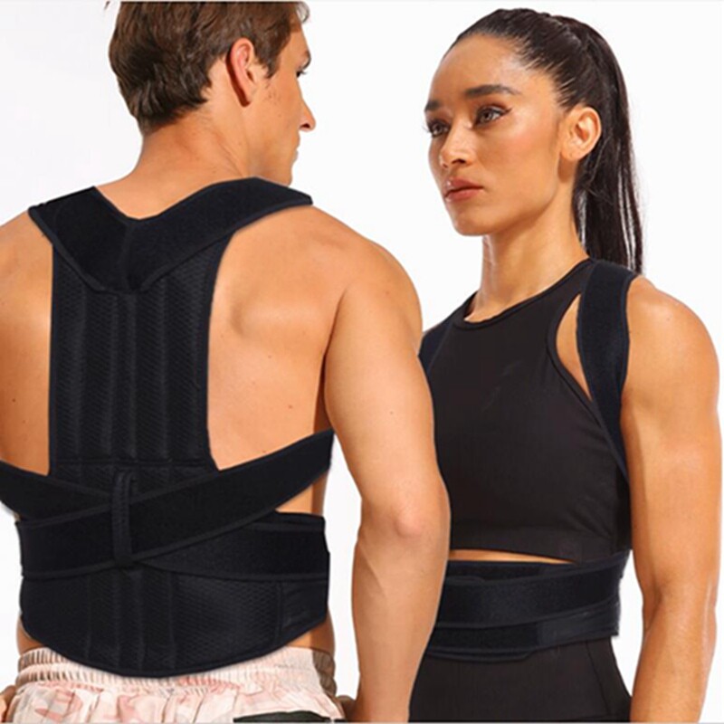 Unisex Adjustable Back Shoulder Corrector Posture Upper Back Support Brace Belt