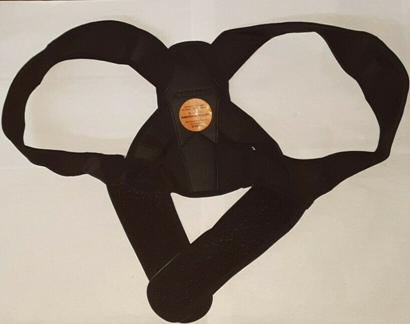 CARETRAS ADJUSTABLE UPPER BACK BRACE POSTURE CORRECTOR BLACK MEDIUM uns nip