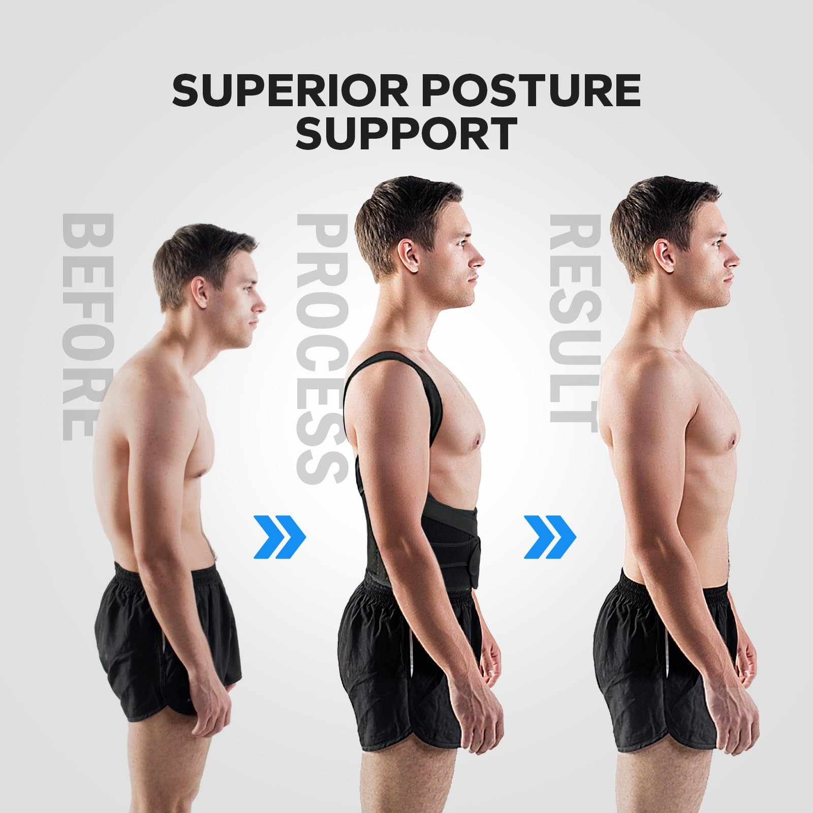 BraceBull Posture Corrector for Men and Women, Upper Back Support Brace Large