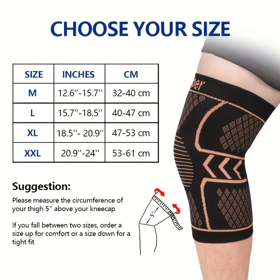 2 PCS Compression Knee Brace for Men, Women, Copper Compress Sleeve Top Quality