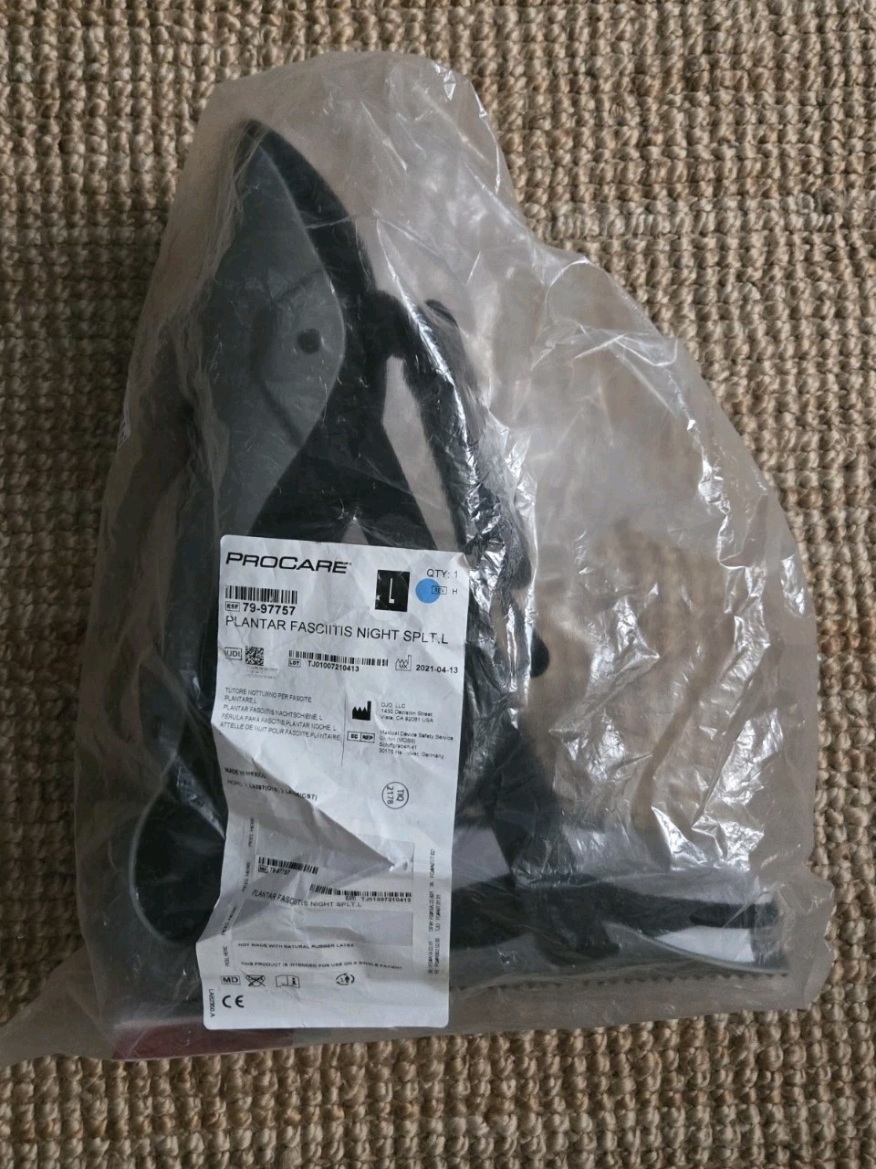 Plantar Fasciitis Night Splint Left Right Foot 79-97757 NEW SZ: LARGE