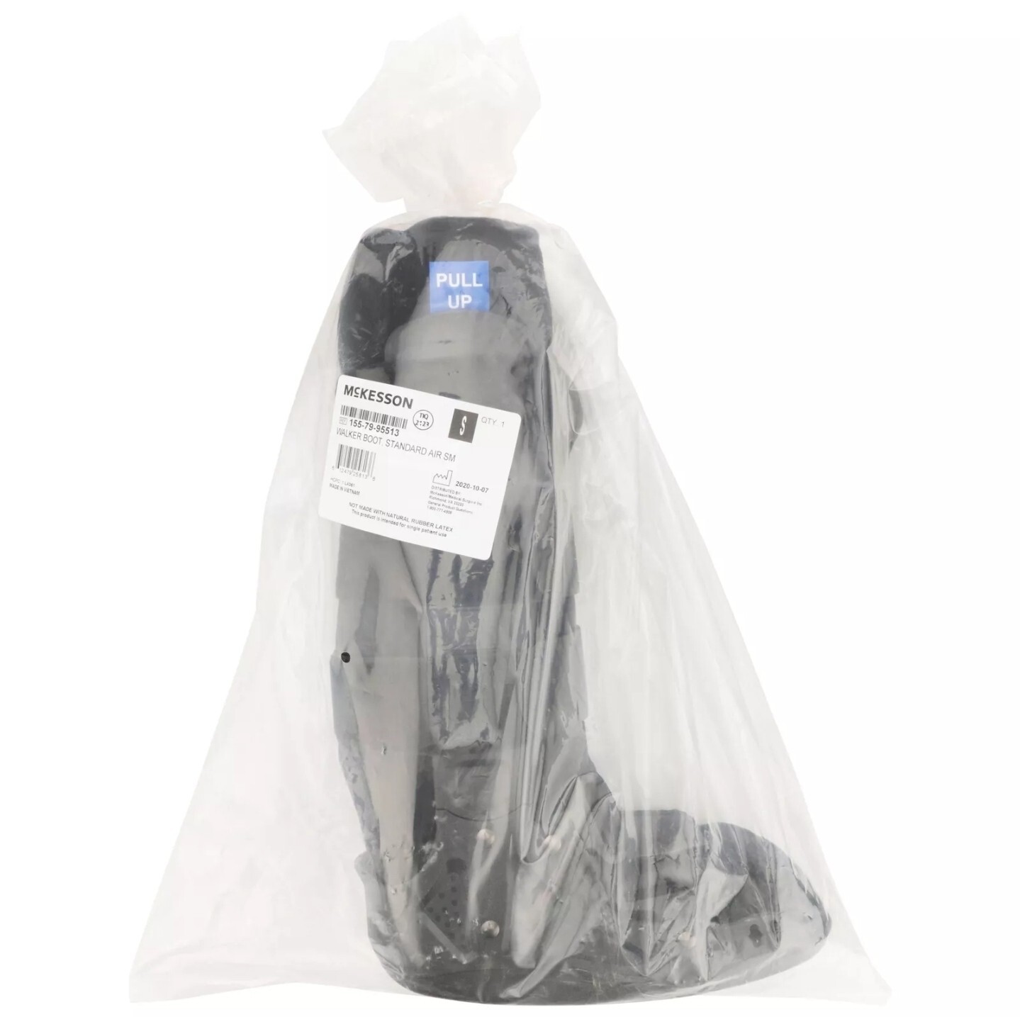 McKesson Black Air Walker Boot Small Hook and Loop for Either Foot 155-79-95513
