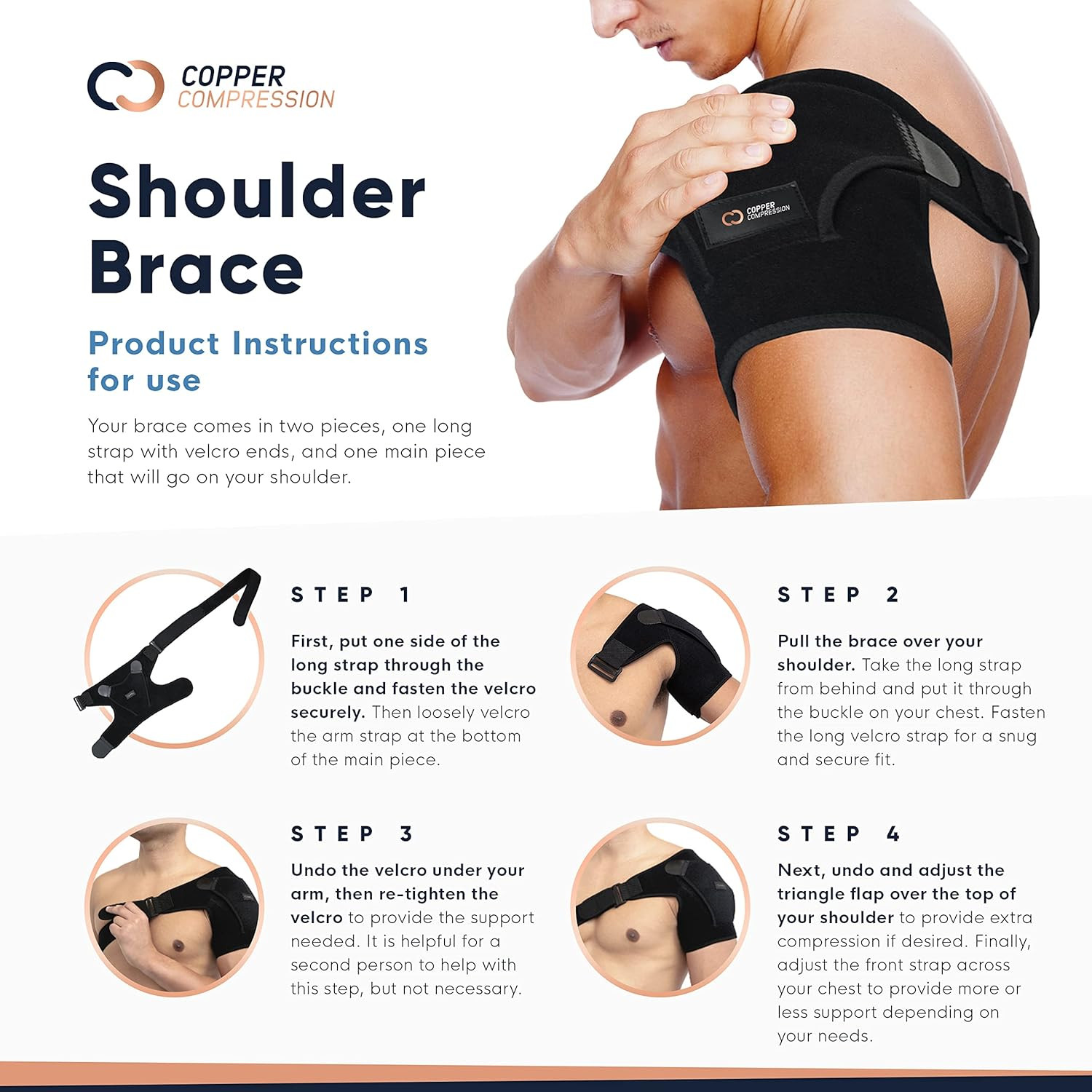 Adjustable Shoulder Brace for Rotator Cuff and Joint Pain