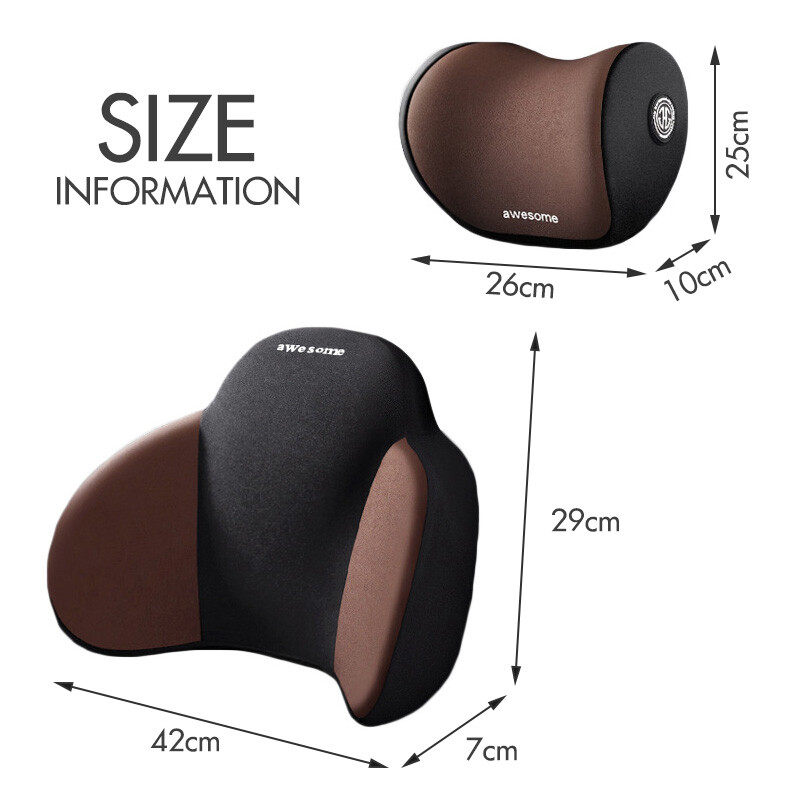 1PC Car Auto Seat Memory Foam Neck Head Pillow Lumbar Back Support Cushion New