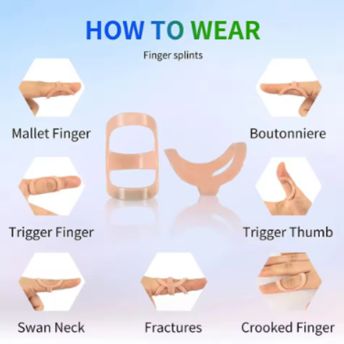 5Pcs Oval Finger Splint Trigger Support Mallet Brace Arthritis Pain Relief Kit
