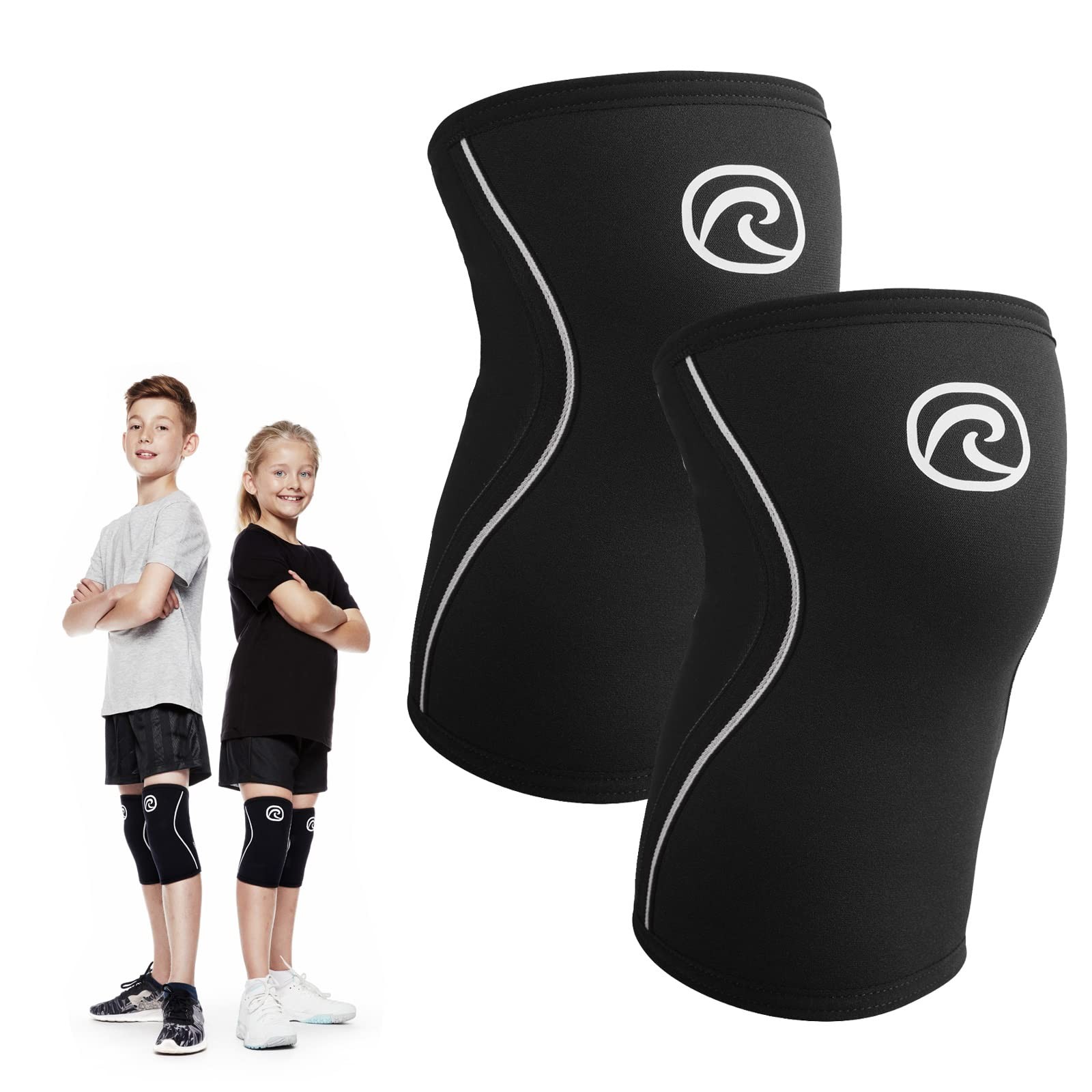 Kids Knee Sleeve 5mm Neoprene Brace Youth Compression Sports Black Medium