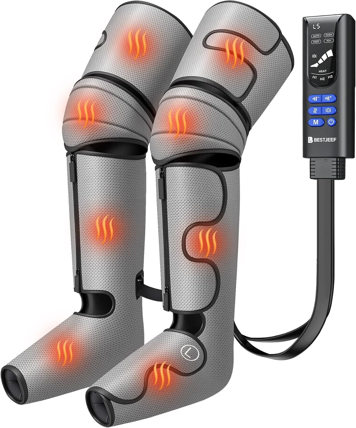 BESTJEEF Air Compression Leg Massager with Heat : Foot and Calf Massager -no box
