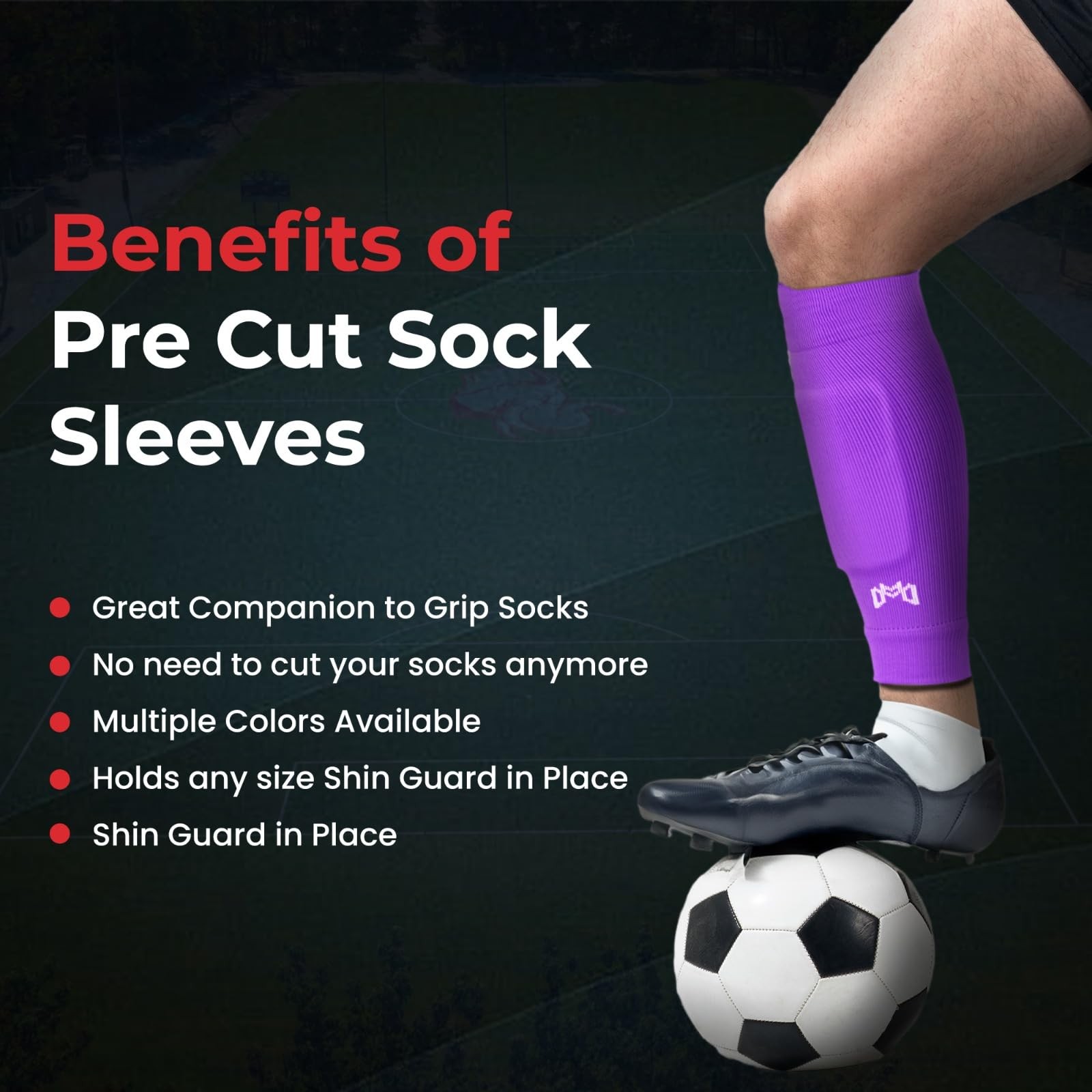 Pre Cut Soccer Sock Sleeves, Companion for Soccer Grip Socks, Securely Holds …