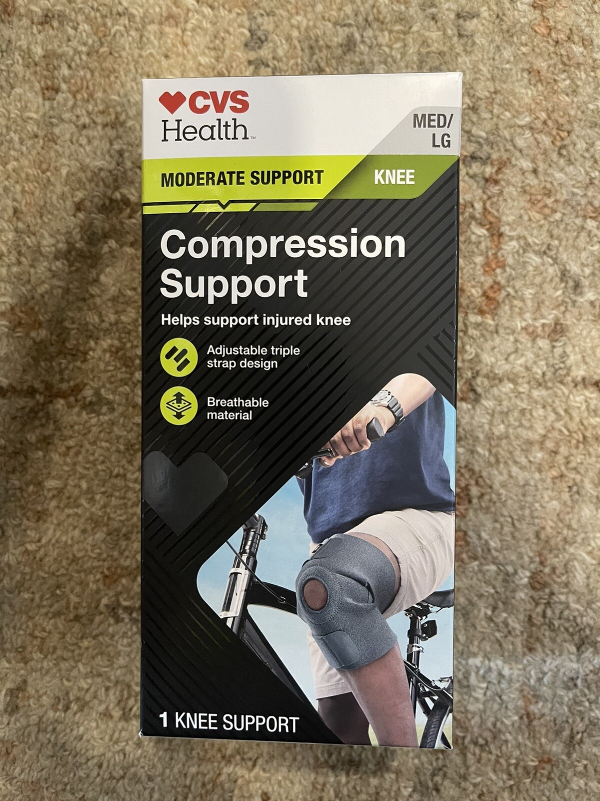 CVS Health Compression Knee Support Breathable Material Size Med/Lg