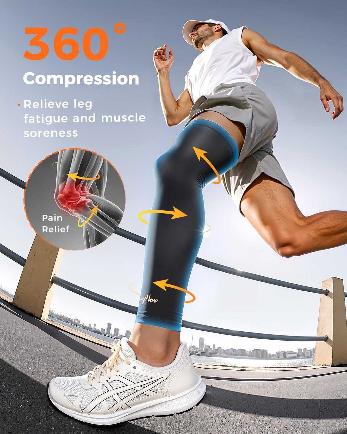 Lightweight Copper-Infused Leg Compression Sleeve – M for Fast Muscle Recovery