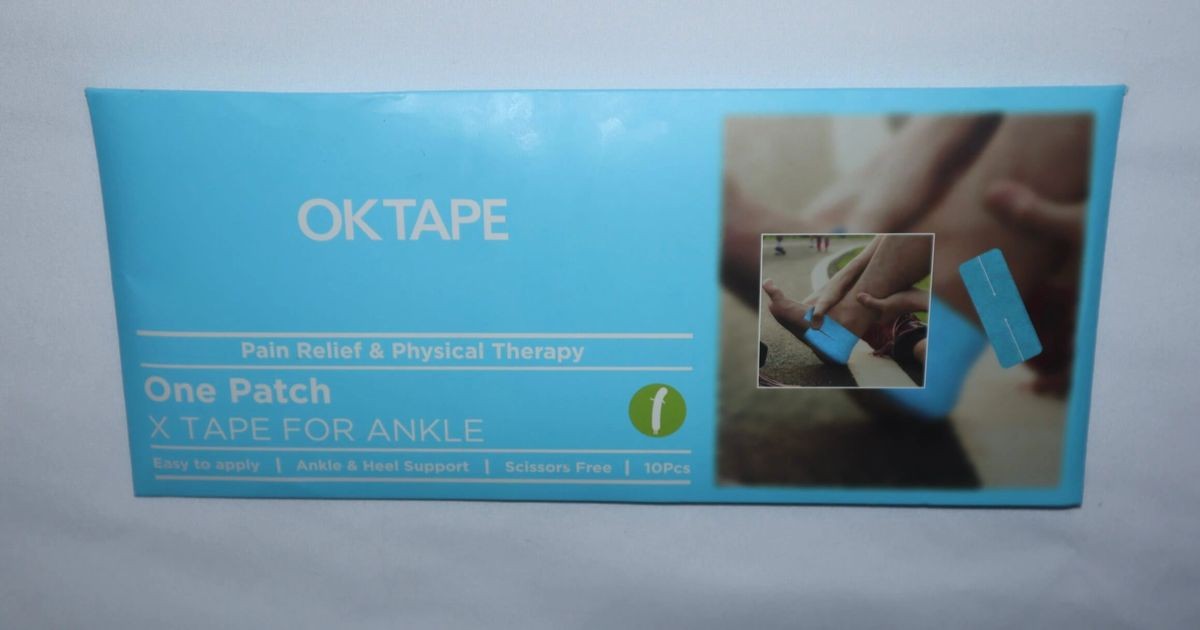 OK TAPE Kinesiology Tape for Ankle – 10 Precut Strips 9.8in x 4in BEIGE