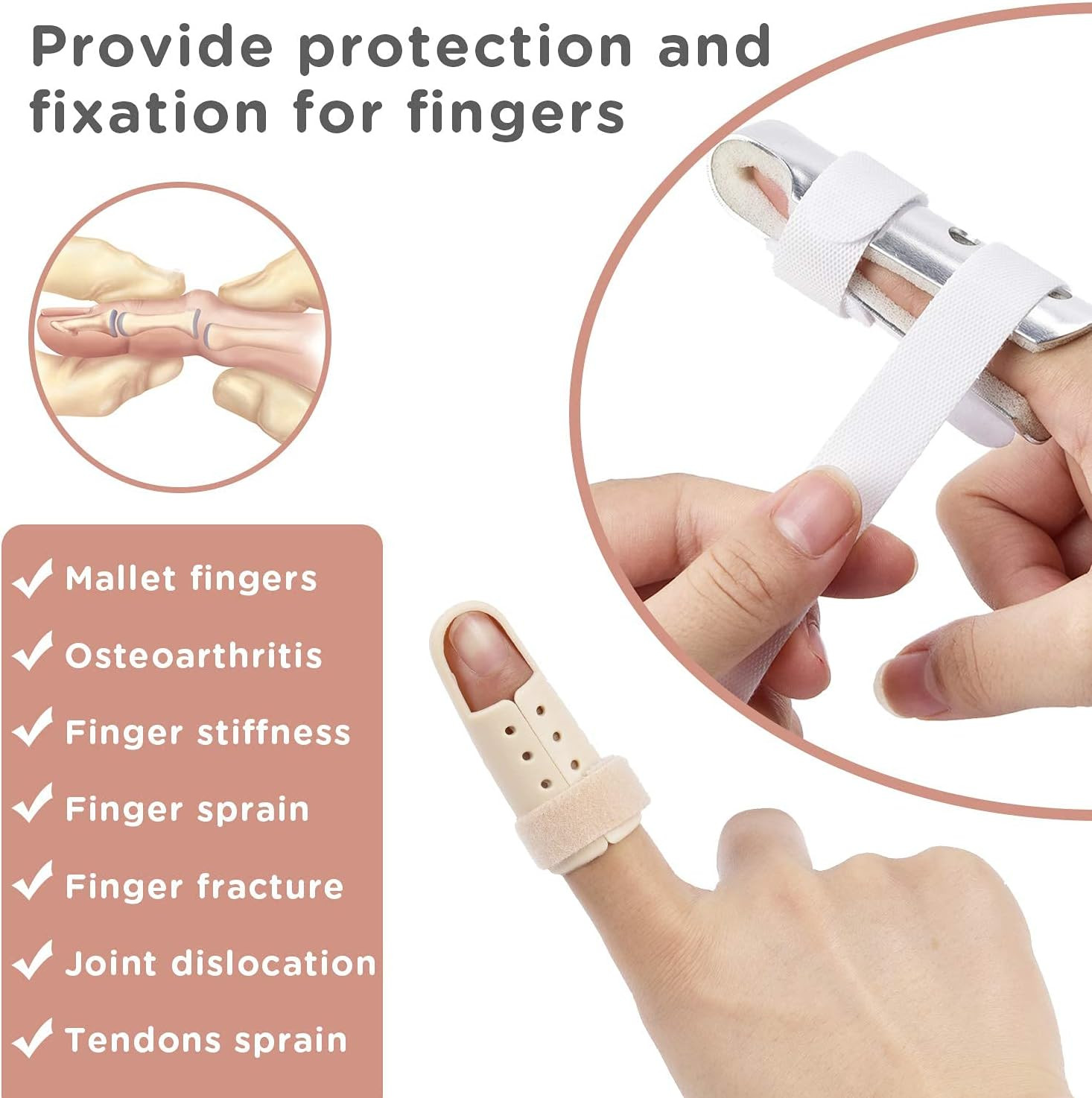 Finger Splint, 7 Pack Finger Brace for Knuckle Immobilization | Comfortable a…