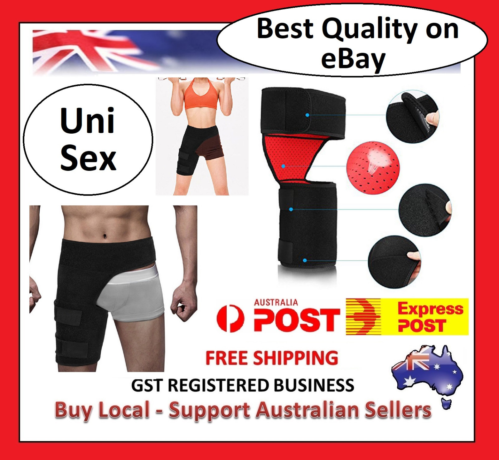 Groin Pain Relief Thigh Support Strain Brace Hip Compression Hamstring Strap