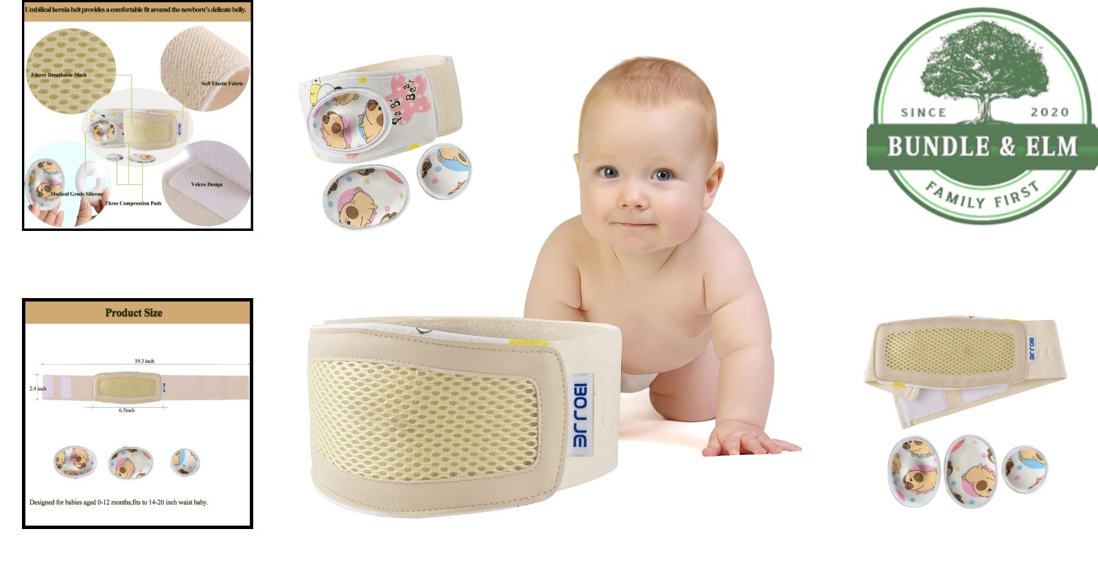 Adjustable Abdominal Binder for Kids, Hernia Support with Compression Pads