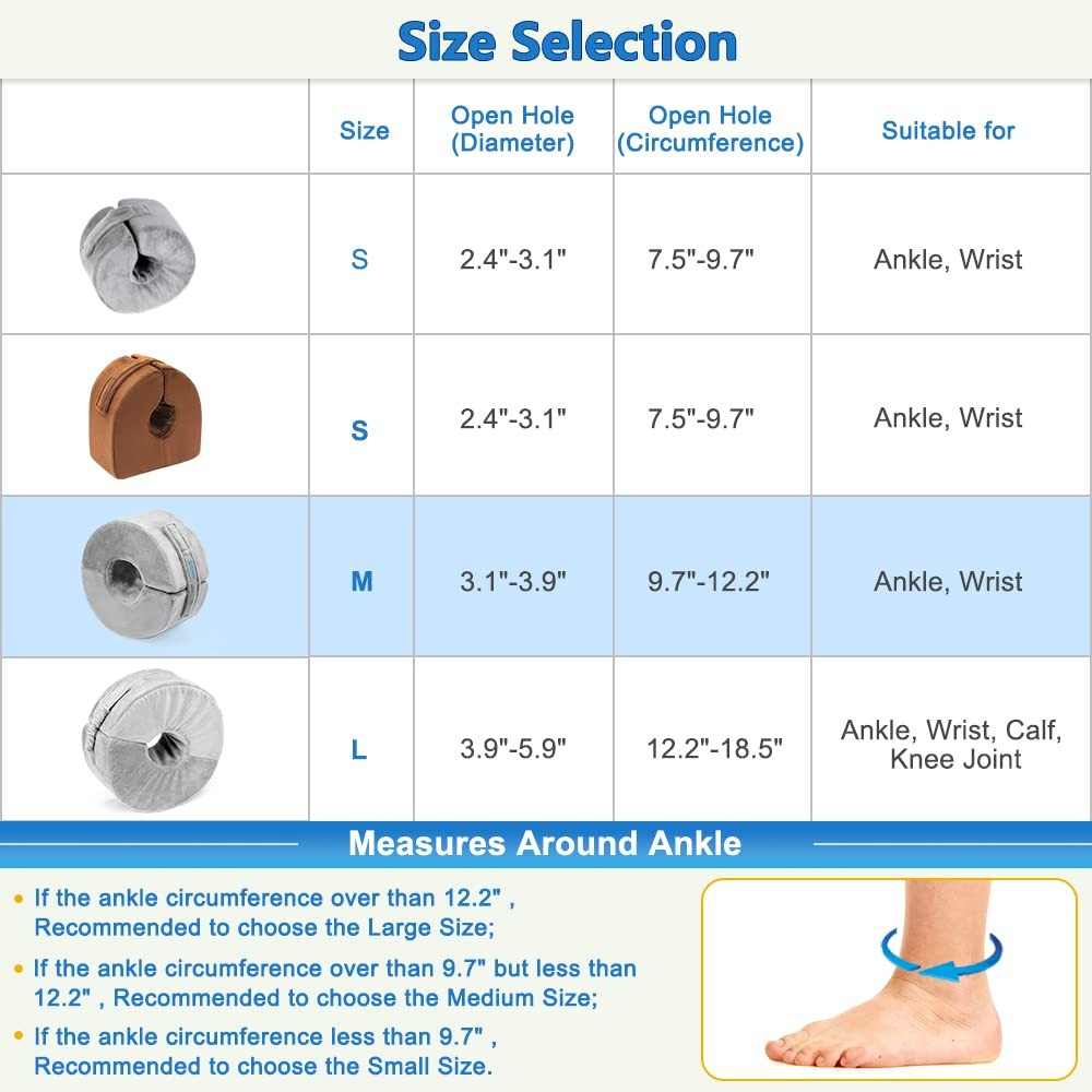 Zelen Foot Elevation Pillow Ankle Wedge Heel Elevator Cushion Foot Support Pi…