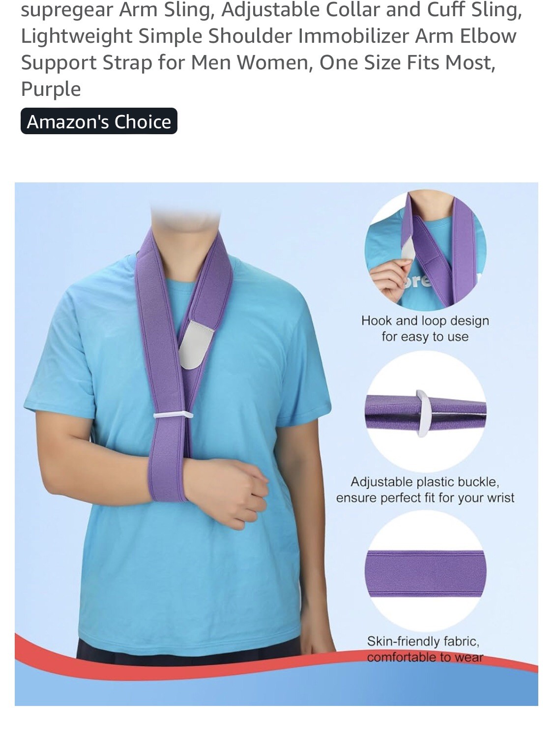Arm Sling, One Size Fits Most, Purple