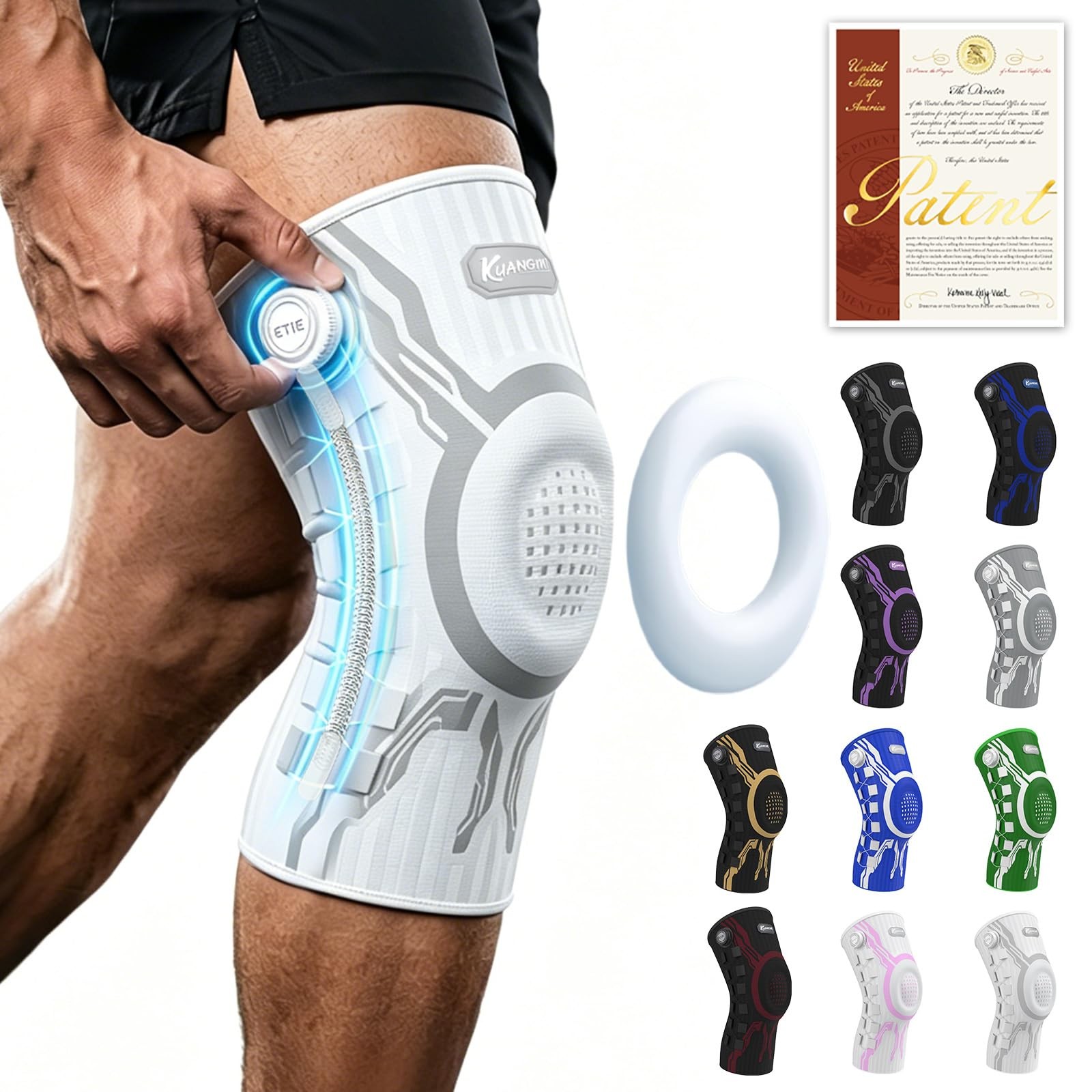 Knob Knee Brace for Pain Relief, Knee Support with Patella Gel Pad & Side Sta…