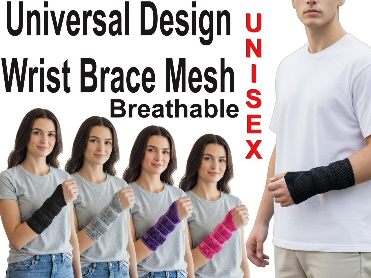 LTG PRO® Wrist Support Breathable Mesh Brace Splint Carpal Tunnel Strain Sprain