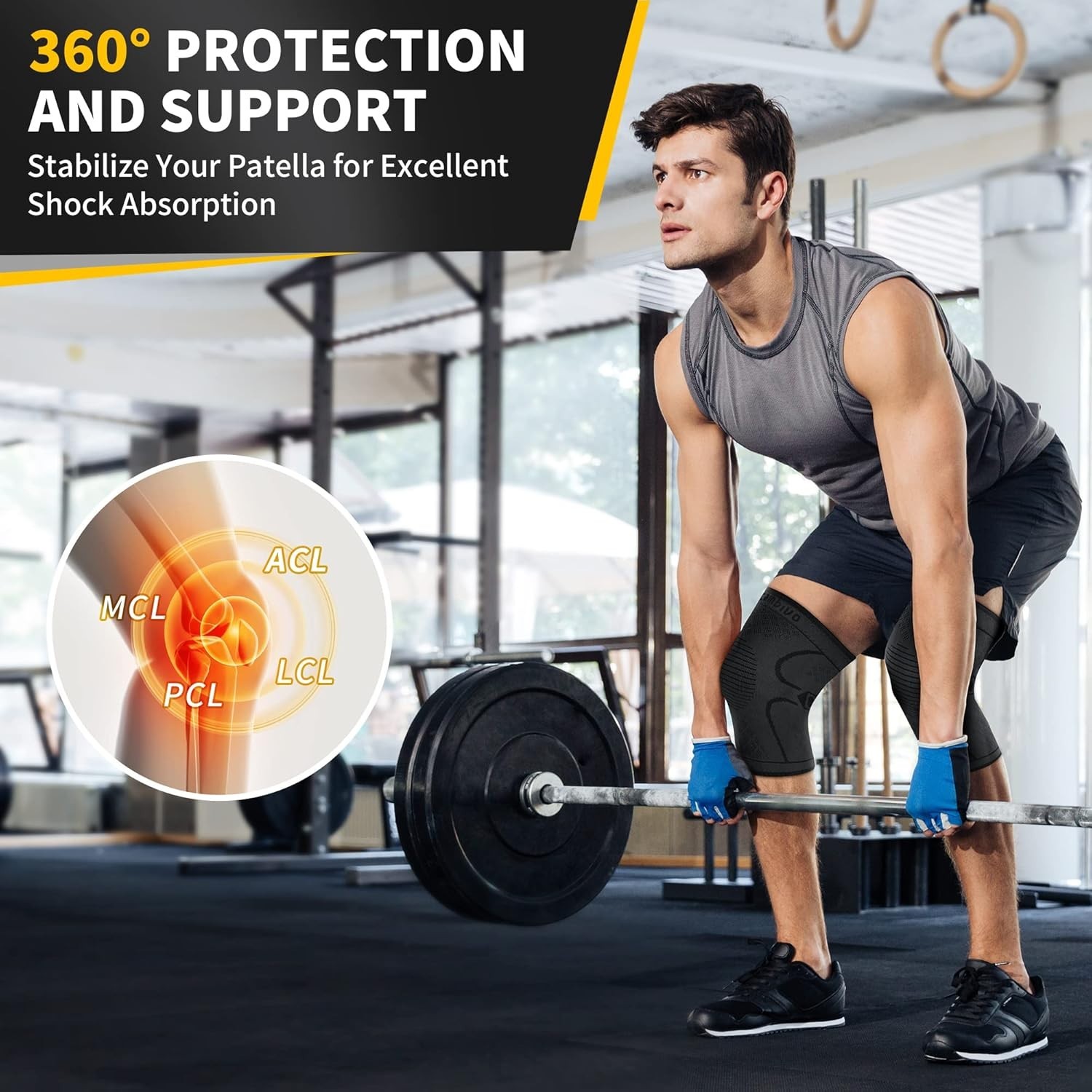 Black Knee Brace Pair – Compression Support with Non-Slip Design, Small Size