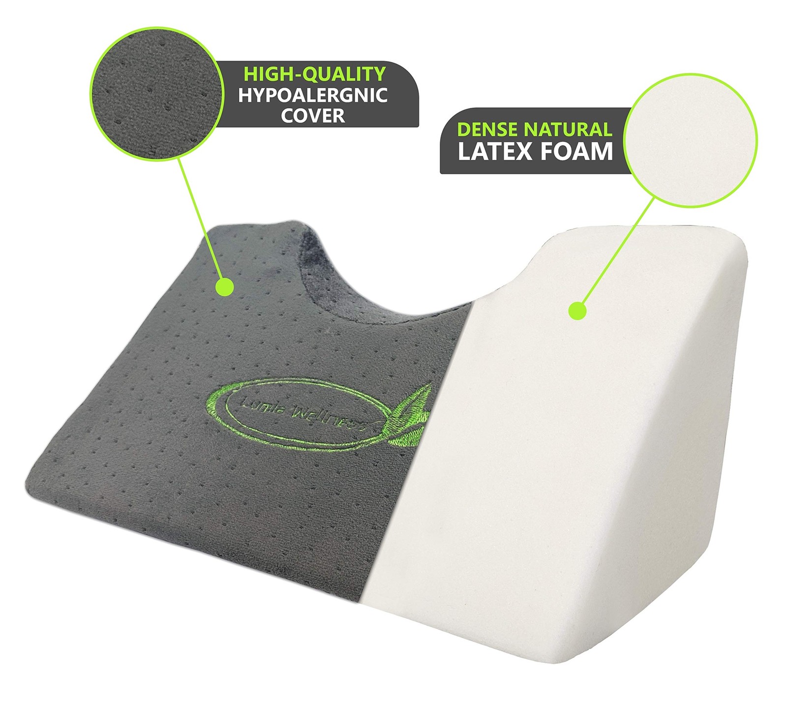 Cervical Wedge Pillow for Neck & Shoulder Pain Relief, Contoured Support