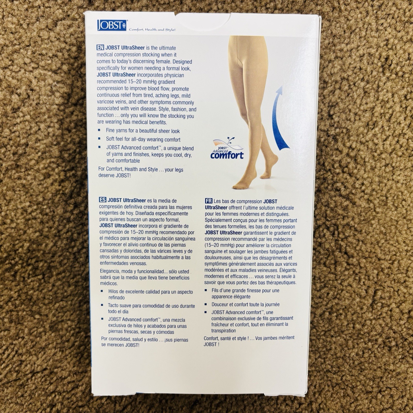 Jobst UltraSheer Womens S Waist High 15-20 mmHg Compression Stockings Pantyhose