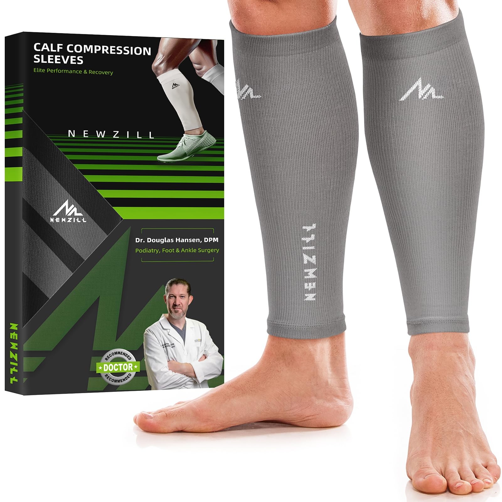 Compression Calf Sleeves 20-30mmHg Men Women, Running Travel Nursing Support