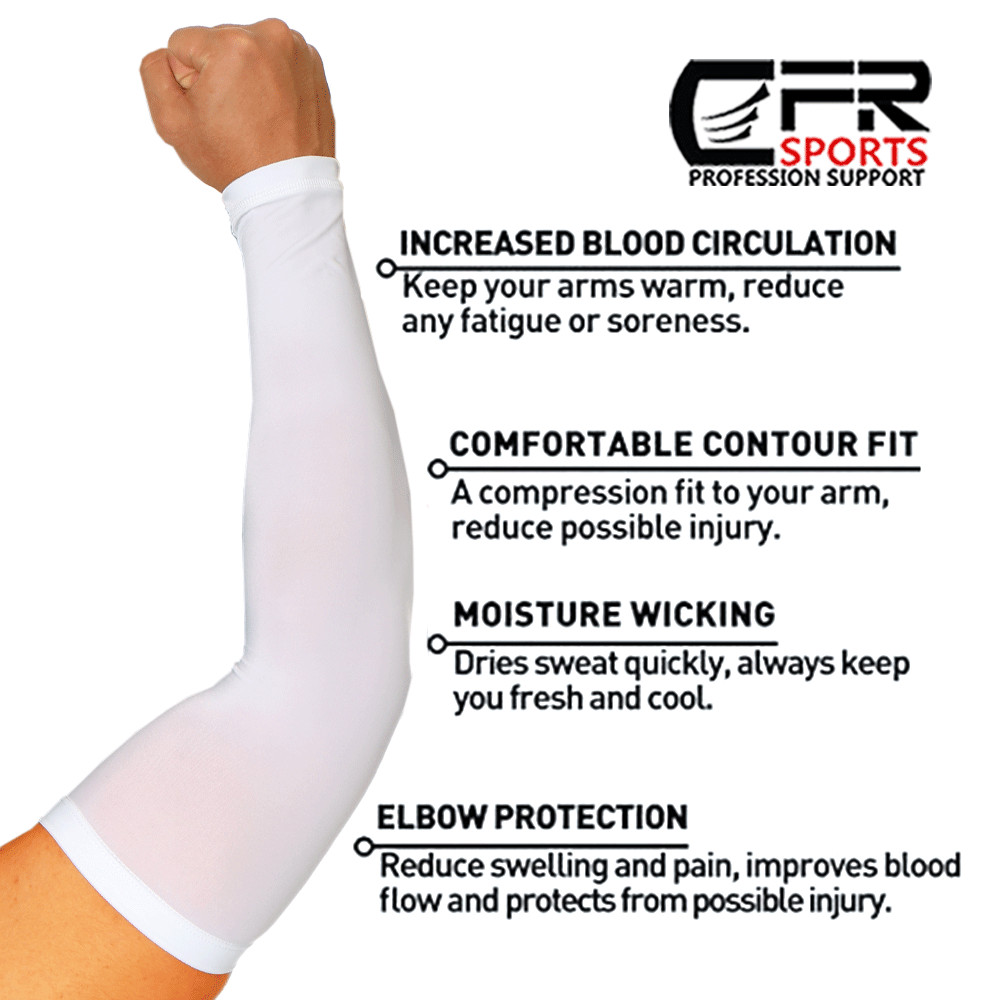 Elbow Support Cooling Arm Sleeves Cover Basketball Golf Sport UV Sun Protection