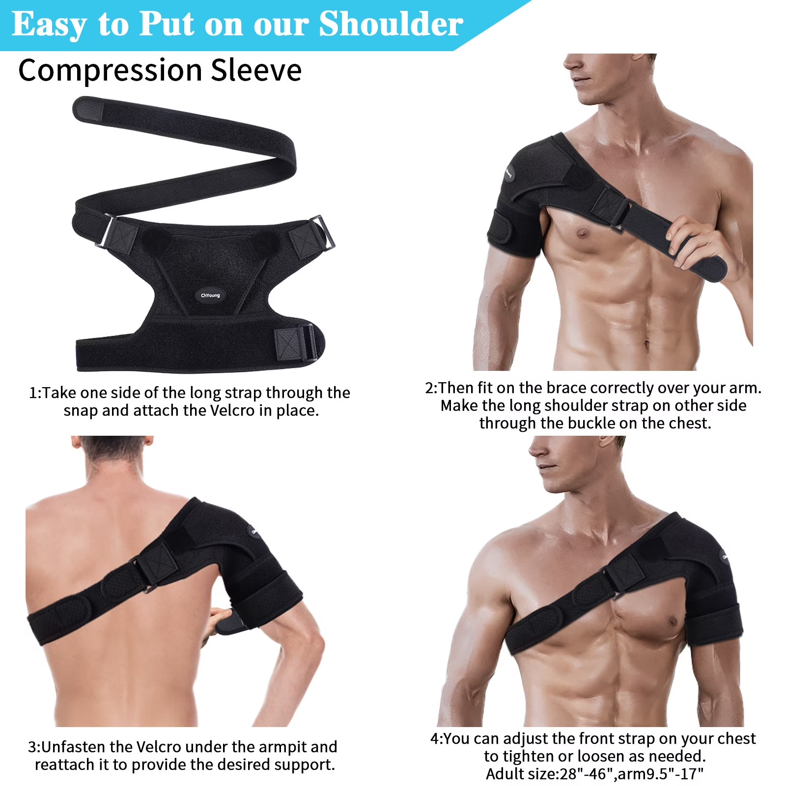Shoulder Brace Support Compression Sleeve Torn Rotator Cuff Relief Joint AC Pain