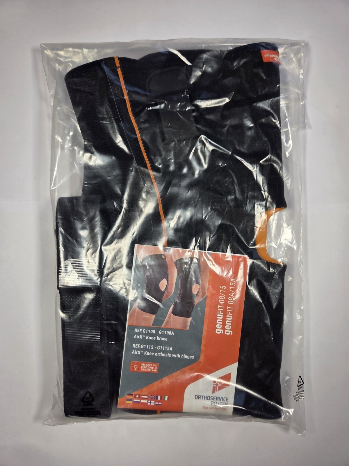 ROTEN Genufit 08 AirX Fabric Tubular Knee Pad with Spiral Slats Size M