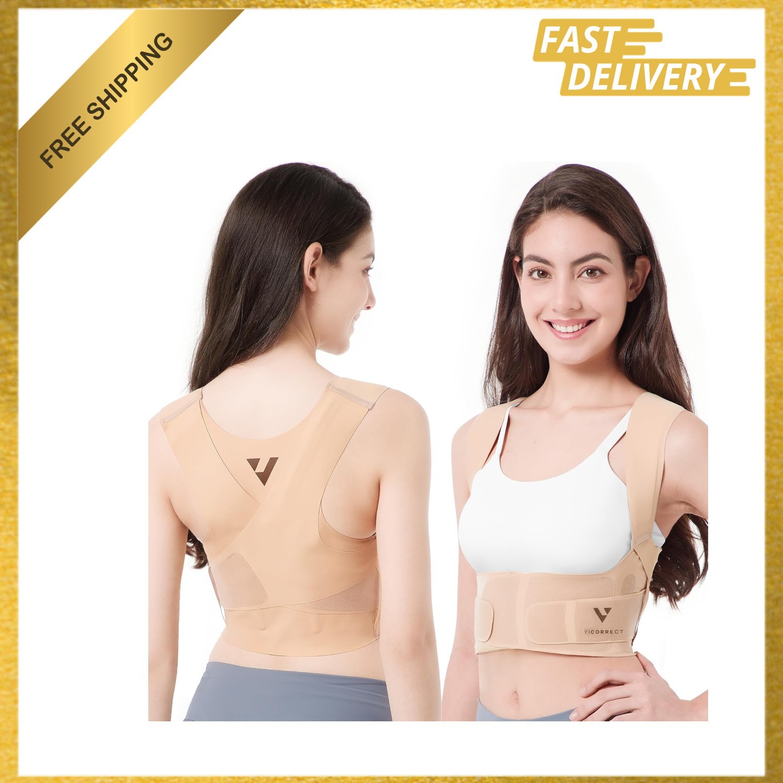 Posture Corrector for Women, Invisible Under Clothes, Soft Back Support, Neck