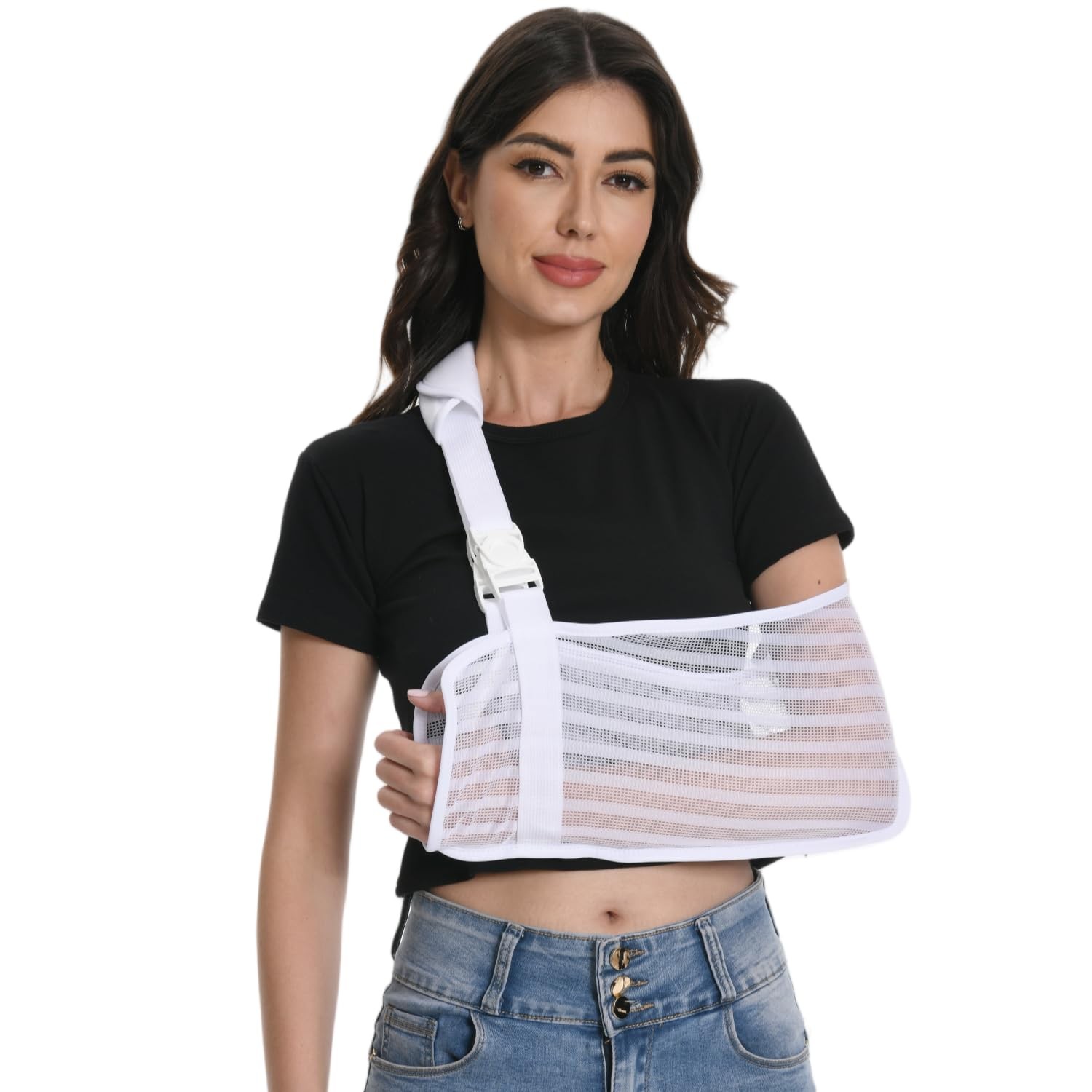 Arm Sling Broken Arm Torn Rotator Cuff Shoulder Elbow Support Brace White