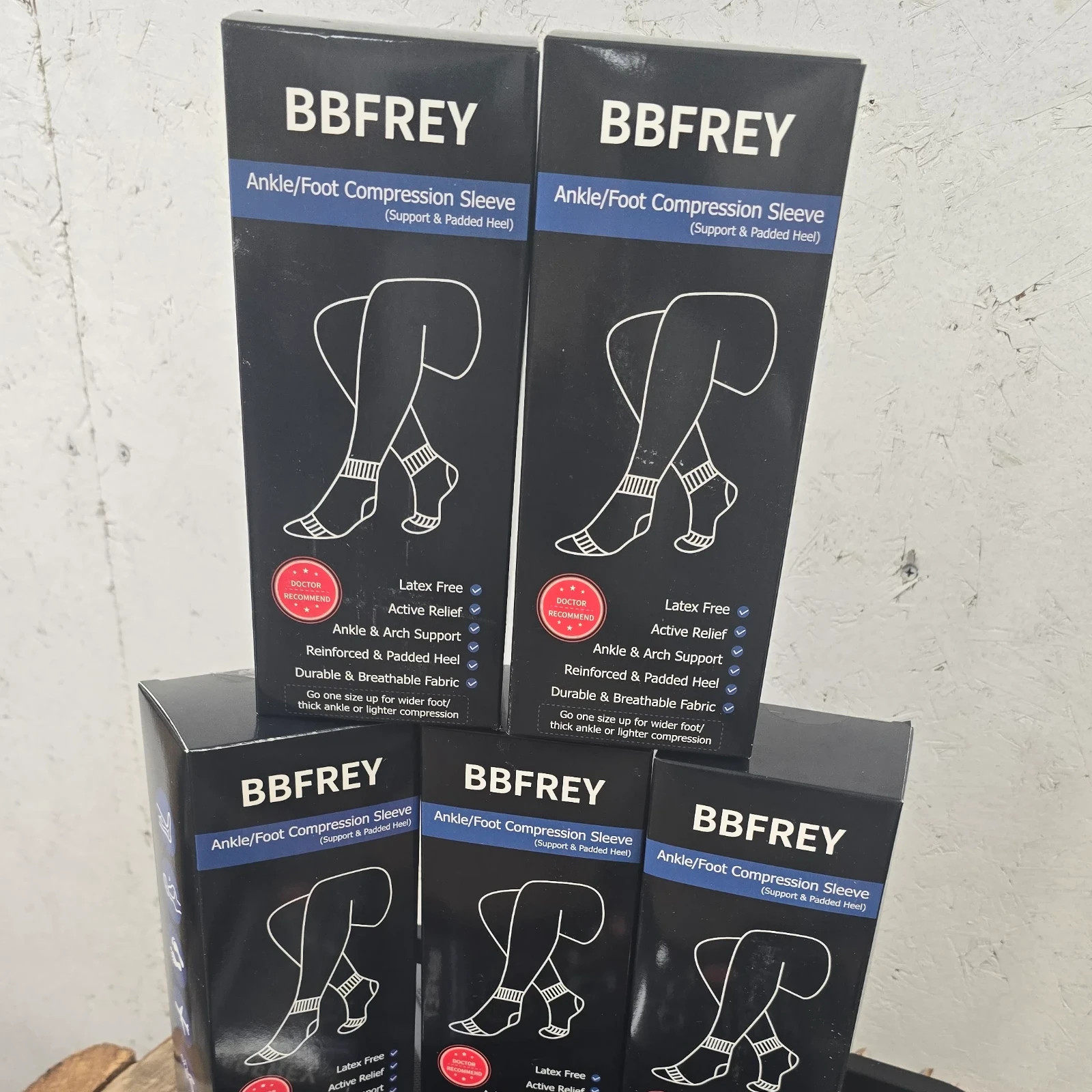 Bbfrey Ankle Compression Sleeves (6-Pair Box Set) – Cushioned Heel & Firm Suppor