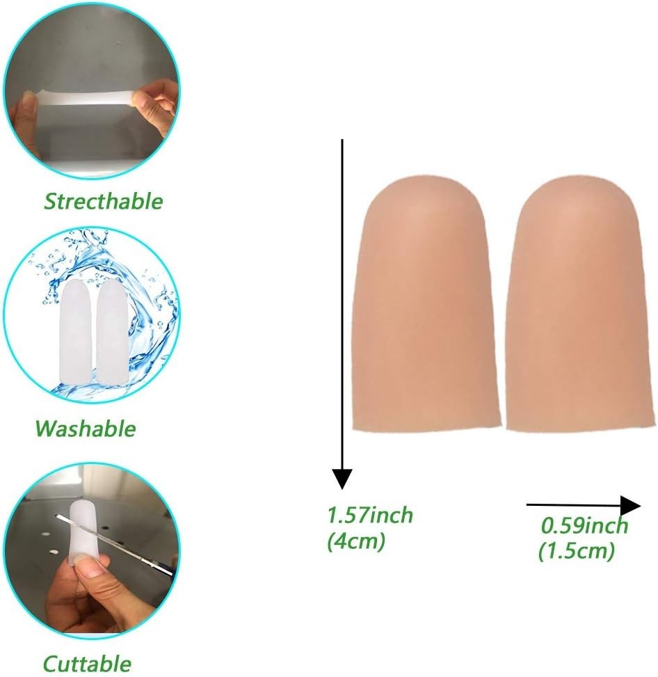 Soft Silicone Finger Protectors – 10 Count for Pain Relief & Daily Activities
