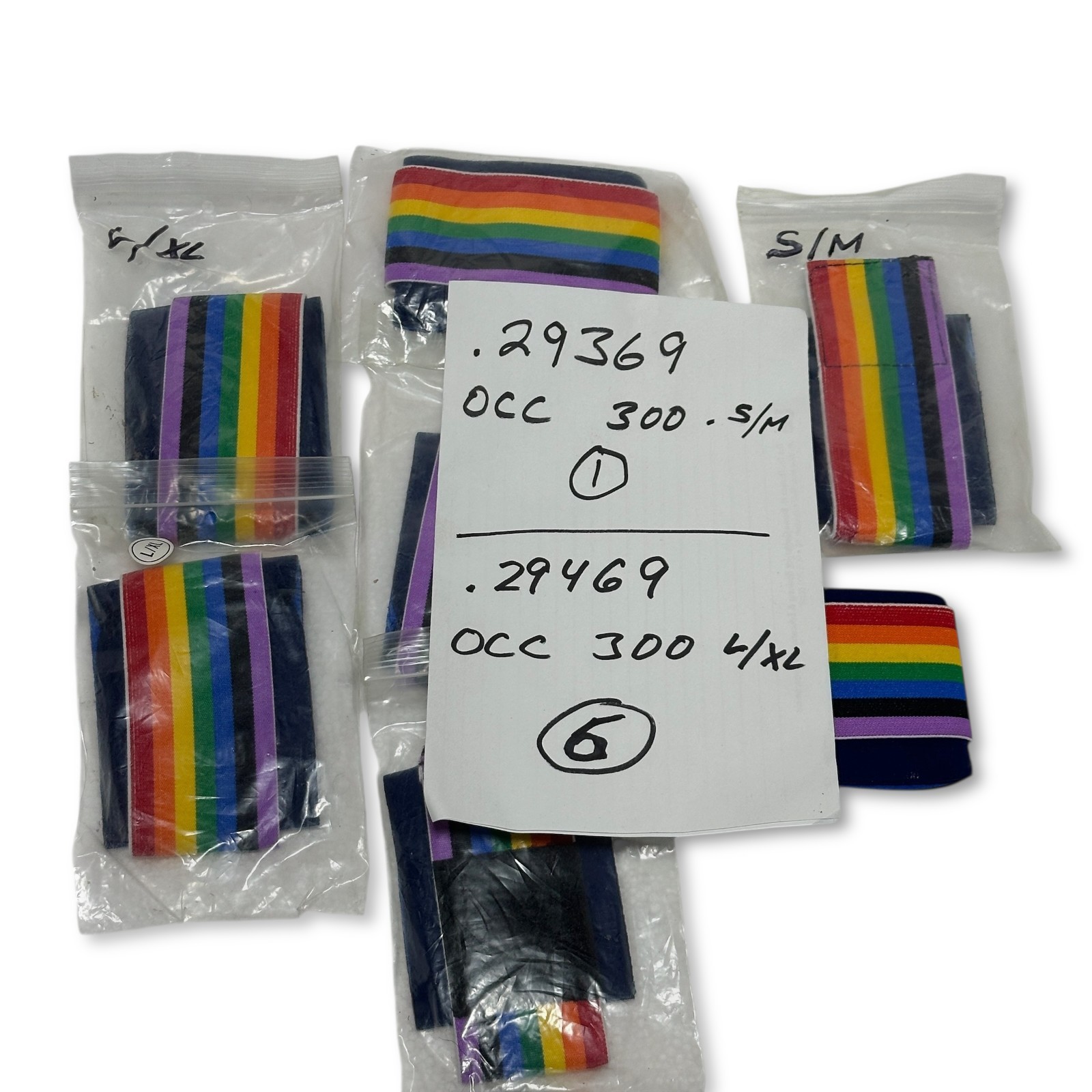 OccuMed 300 Adjustable Wrist Compression Sleeves Rainbow S/M L/XL, Lot of 7