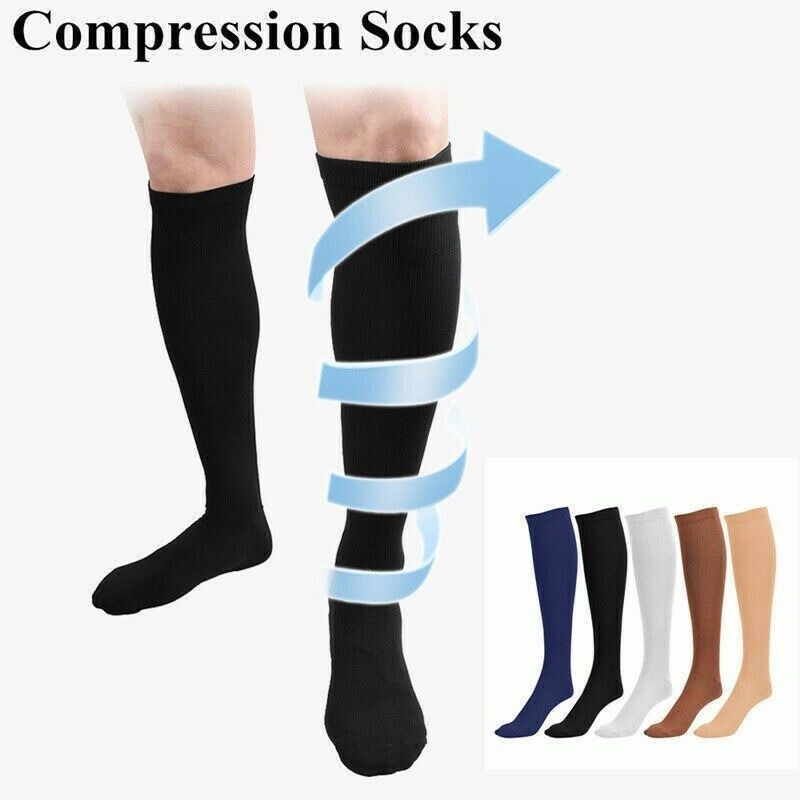 (3 Pairs) Compression X Socks Knee High 20-30mmHg Graduated Mens Womens S-XXXL