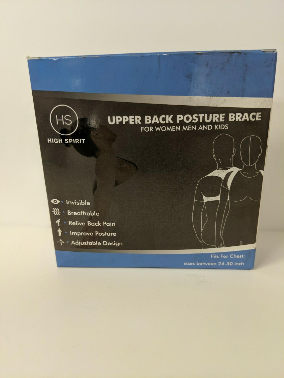 High Spirit Upper Back Posture Brace Sizes Between 24-50 Inch
